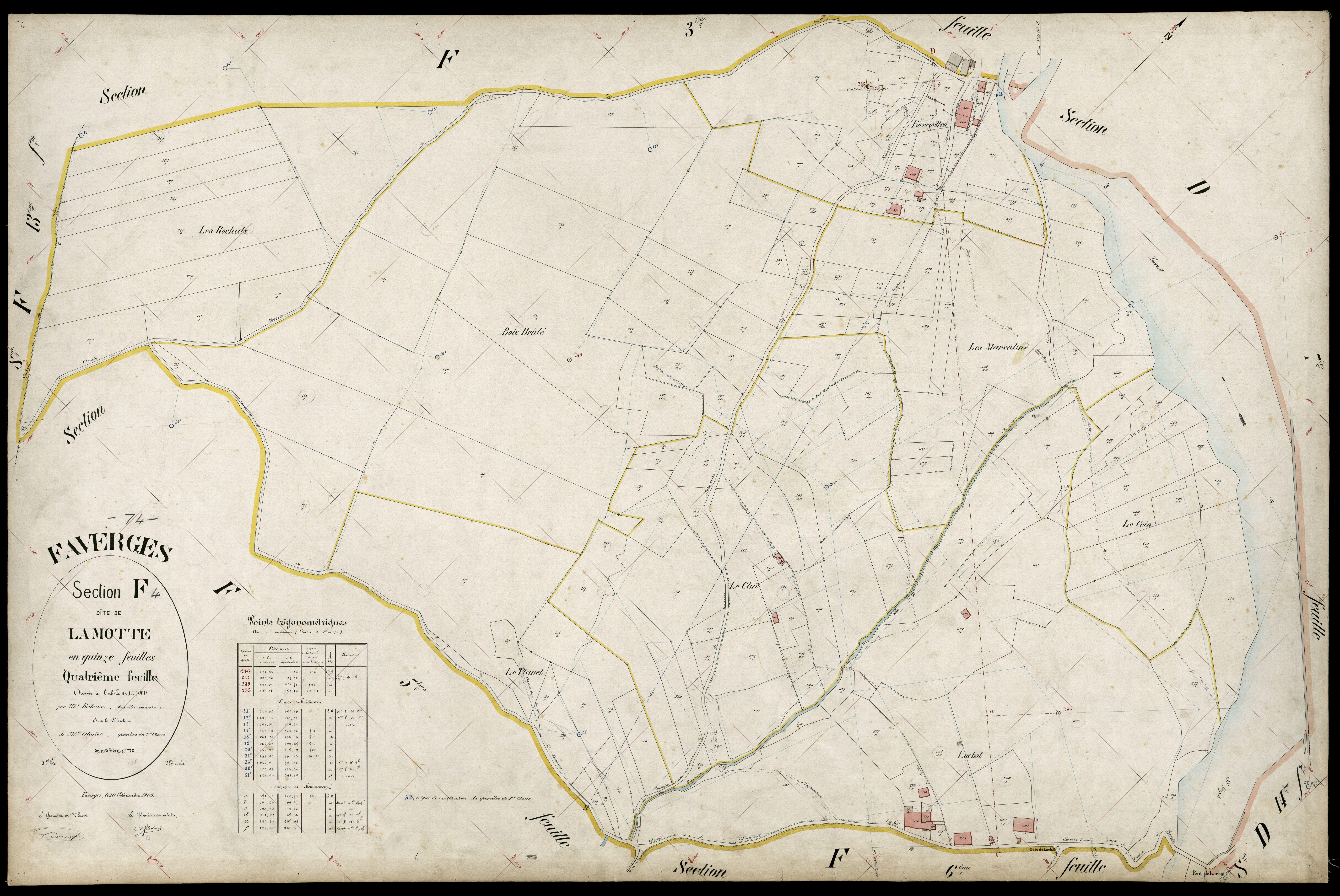 3 P 3 4691 - Feuille n° , parcelles n° 774 à 882 - 20 décembre 1905