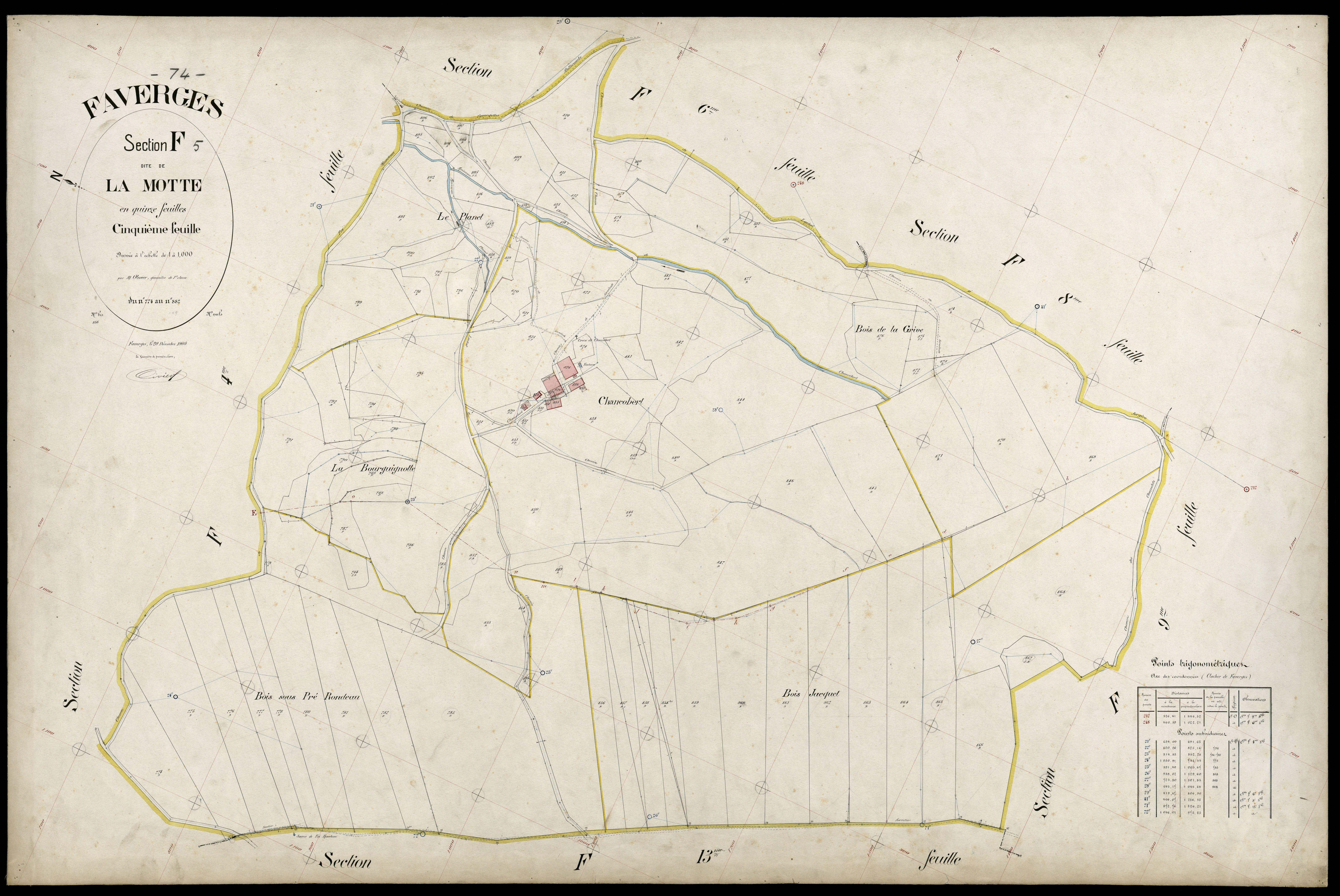 3 P 3 4692 - Feuille n° 6, parcelles n° 883 à 996 - 20 décembre 1905