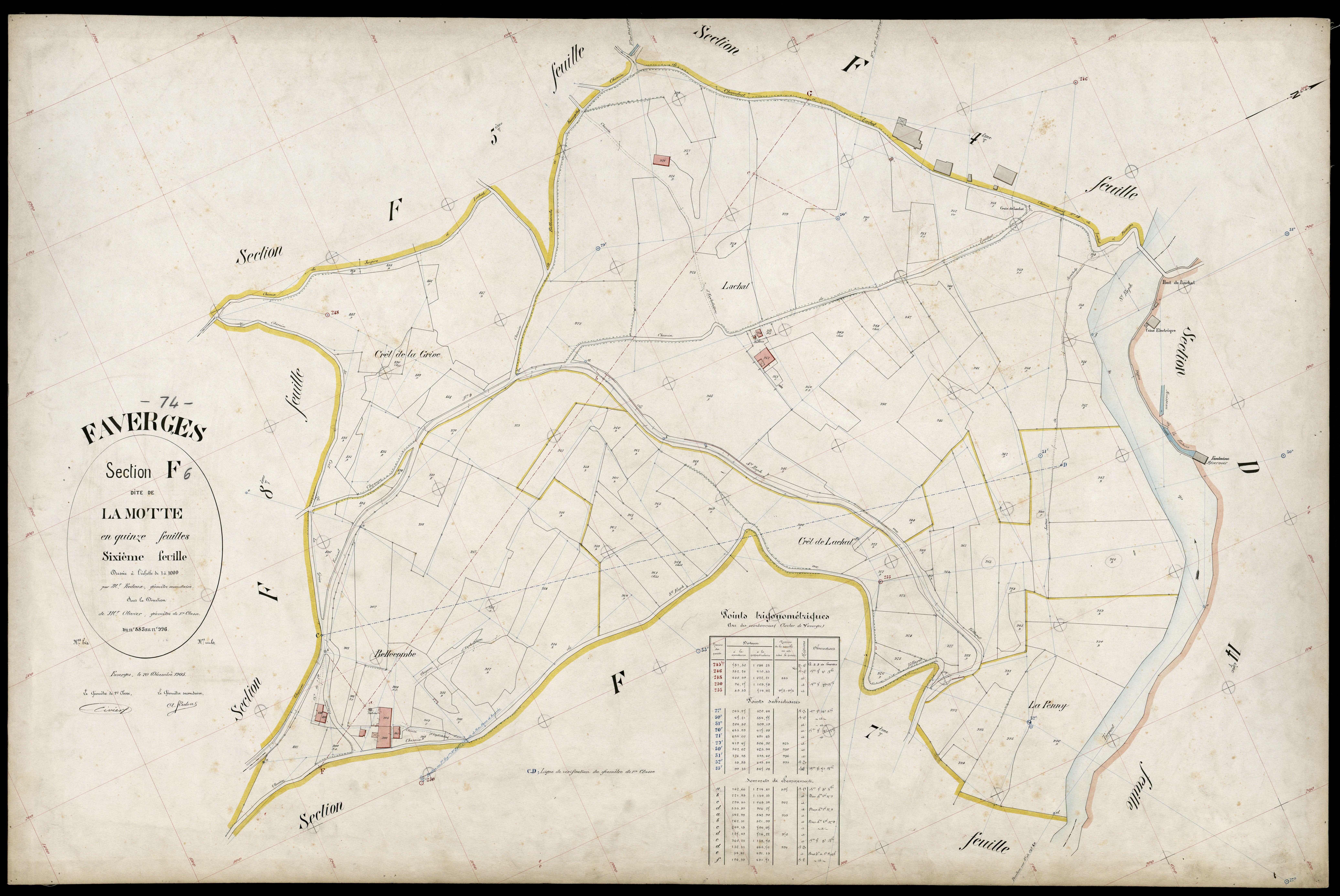 3 P 3 4693 - Feuille n° 7, parcelles n° 997 à 122 - 20 décembre 1905