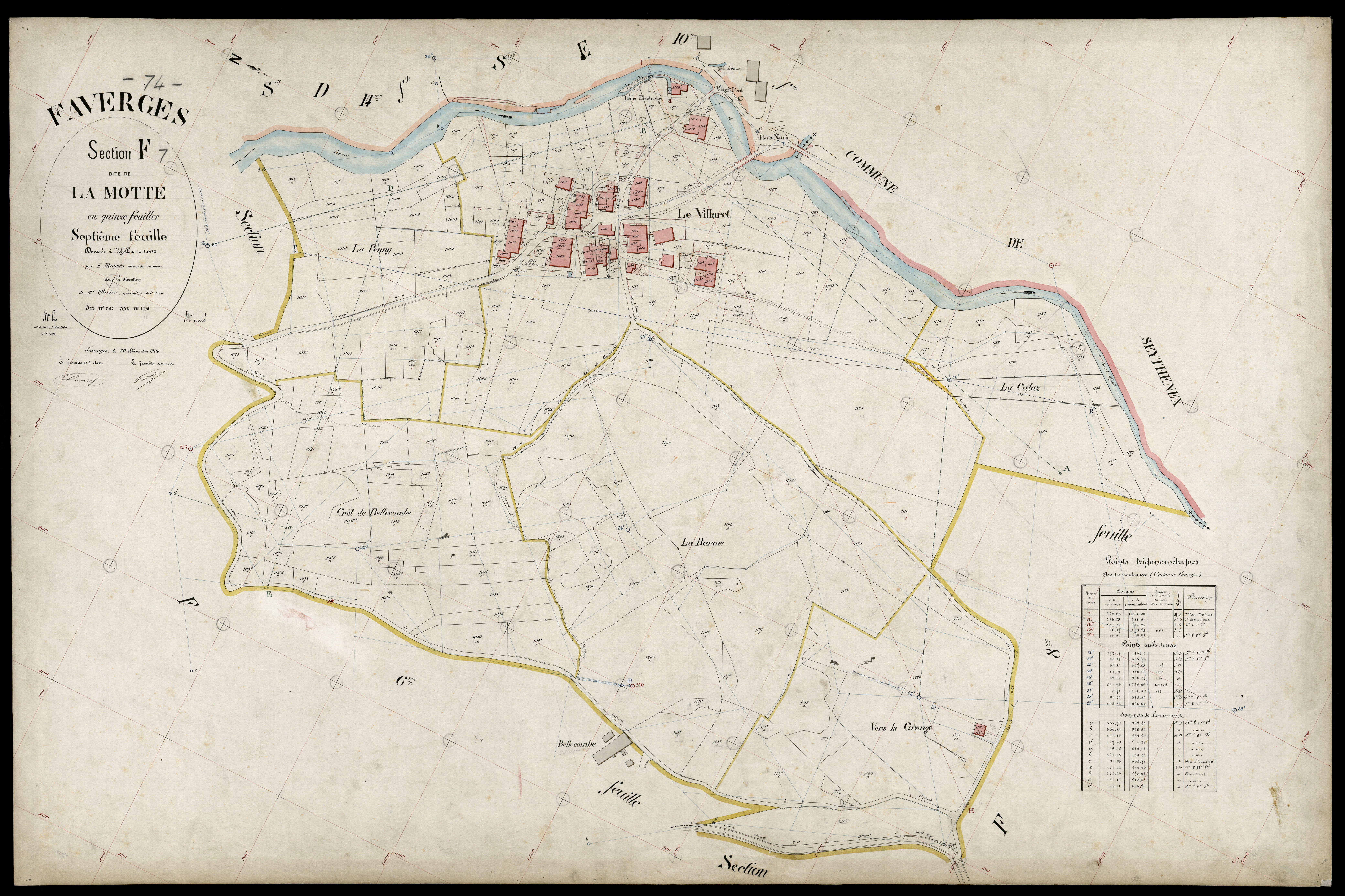 3 P 3 4694 - Feuille n° 8, parcelles n° 1226 à 1368 - 20 décembre 1905