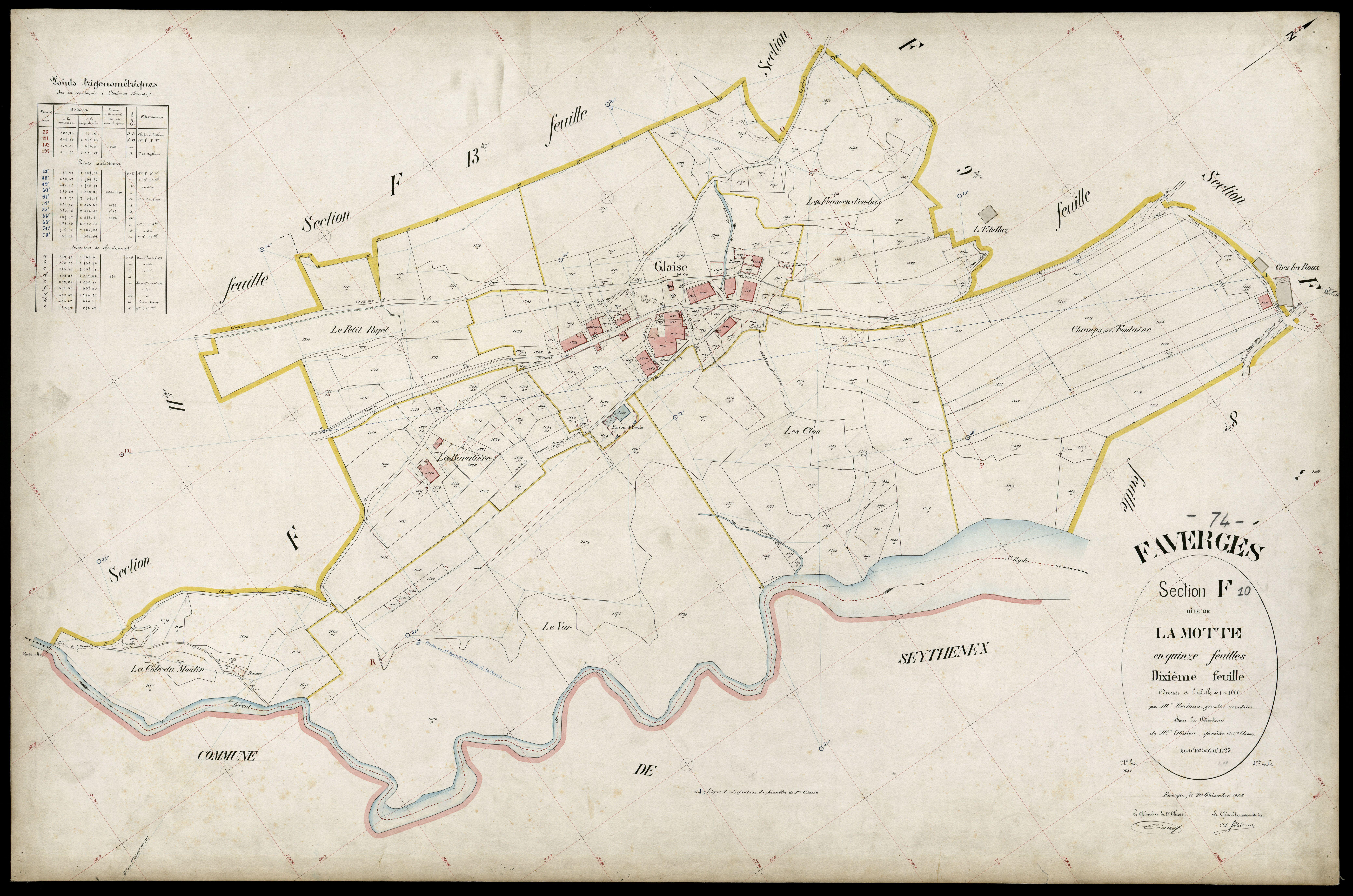 3 P 3 4697 - Feuille n° 11, parcelles n° 1726 à 1806 - 20 décembre 1905