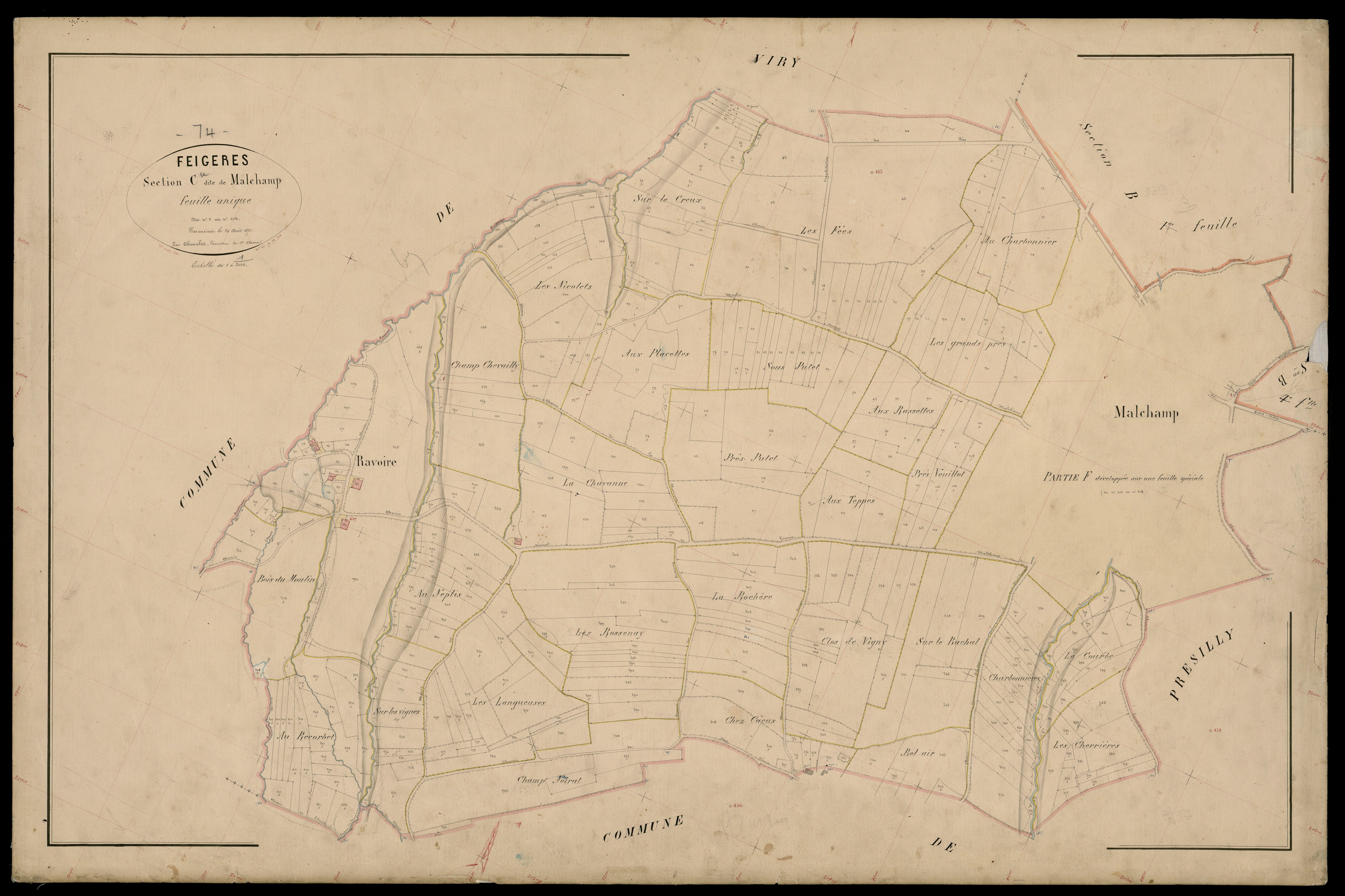3 P 3 4712 - Feuille n° 1 bis, parcelles n° 40 à 612 -