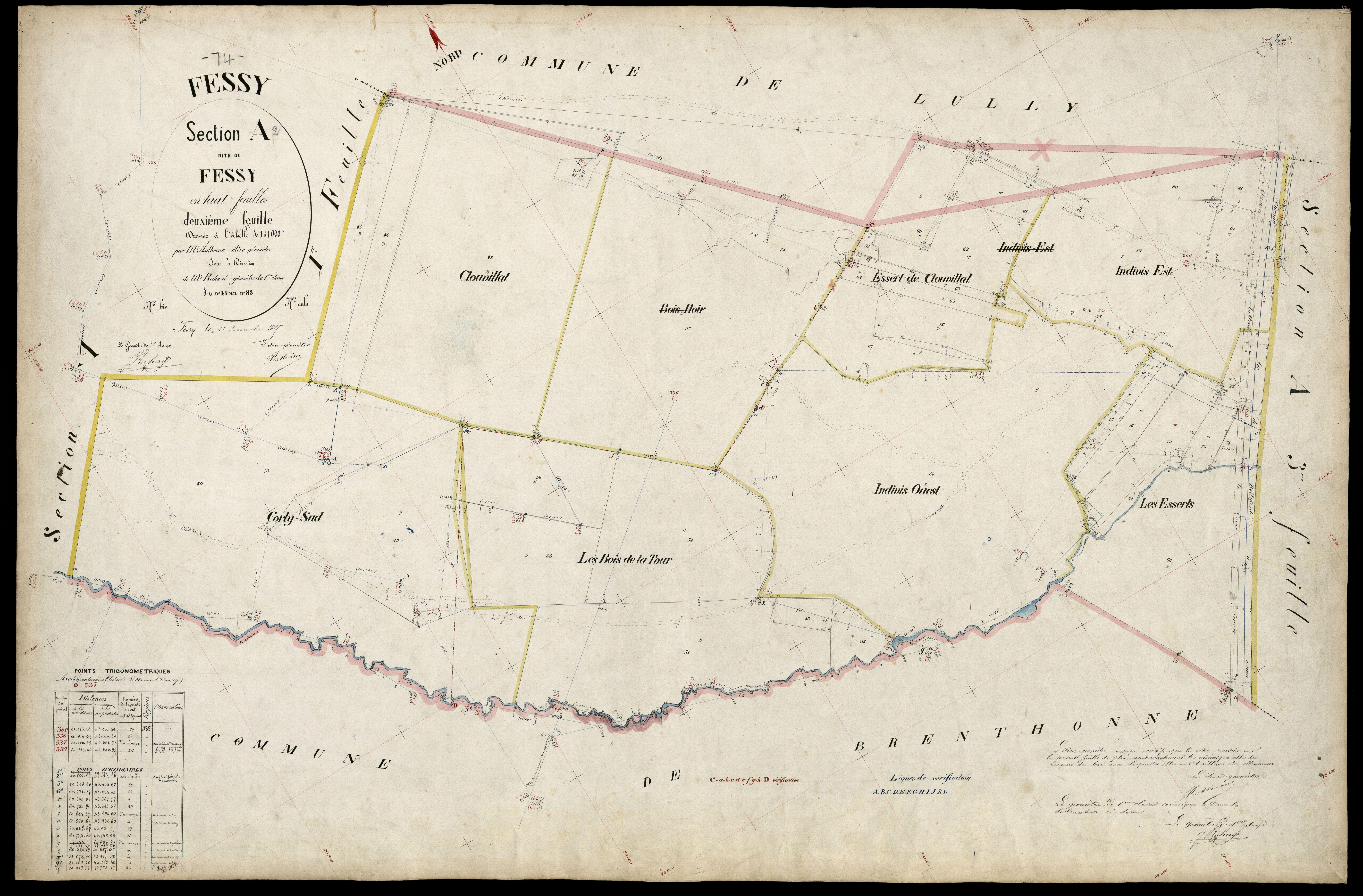 3 P 3 4719 - Feuille n° 3, parcelles n° 84 à 201 - 1er décembre 1885