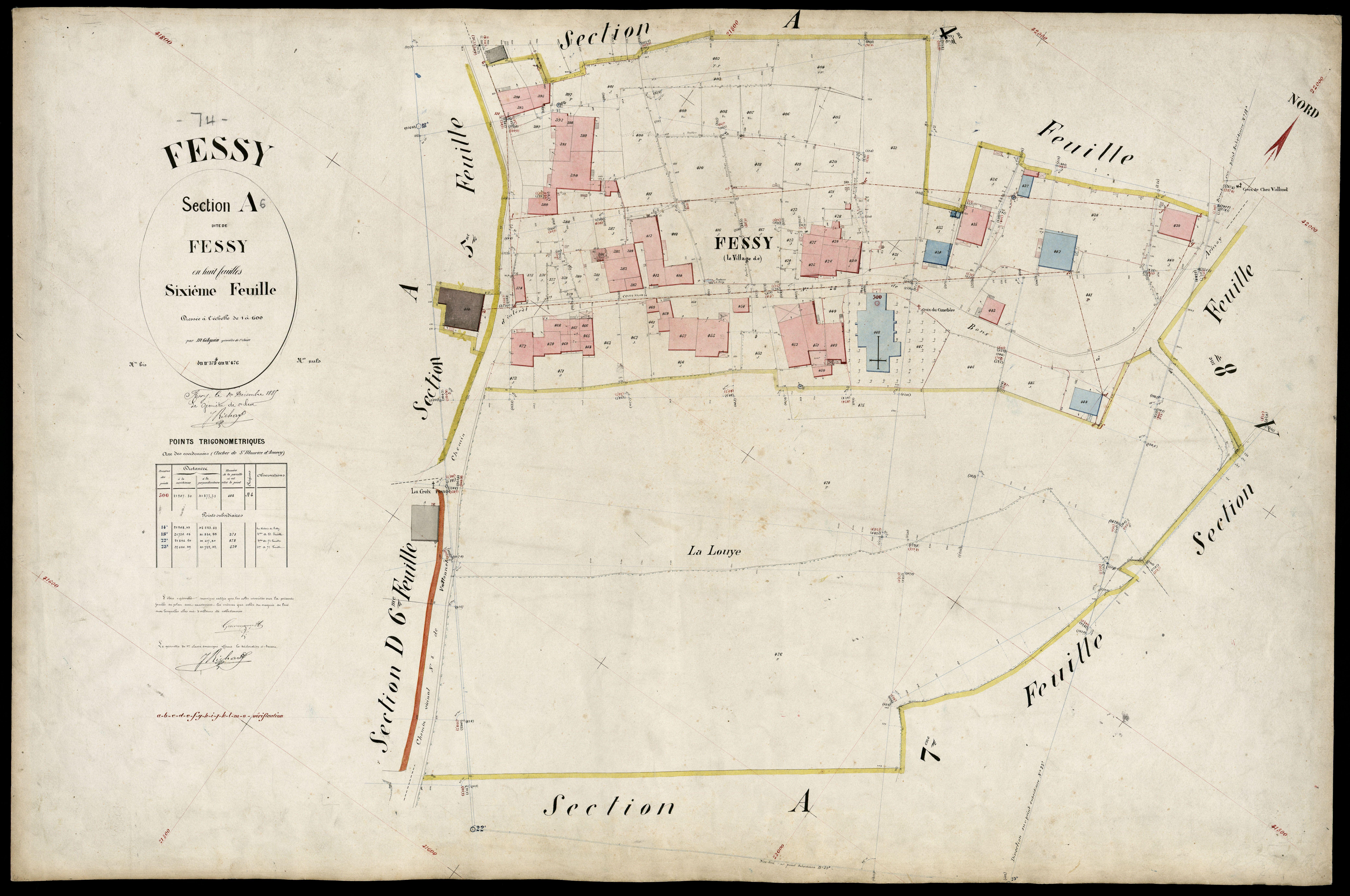 3 P 3 4723 - Feuille n° 7, parcelles n° 477 à 62 - 1er décembre 1885