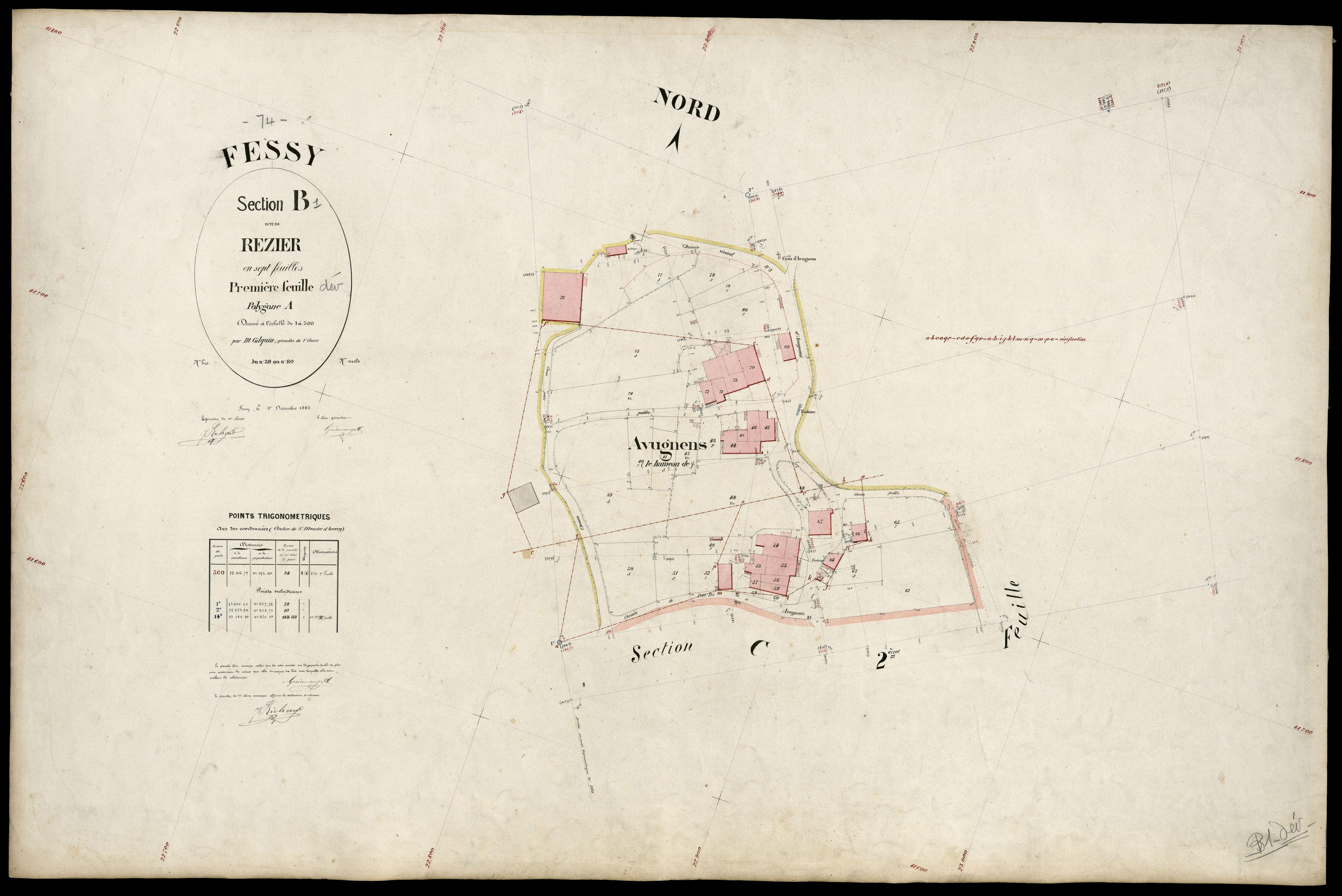 3 P 3 4727 - Feuille n° 2, parcelles n° 111 à 21 - 1er décembre 1885