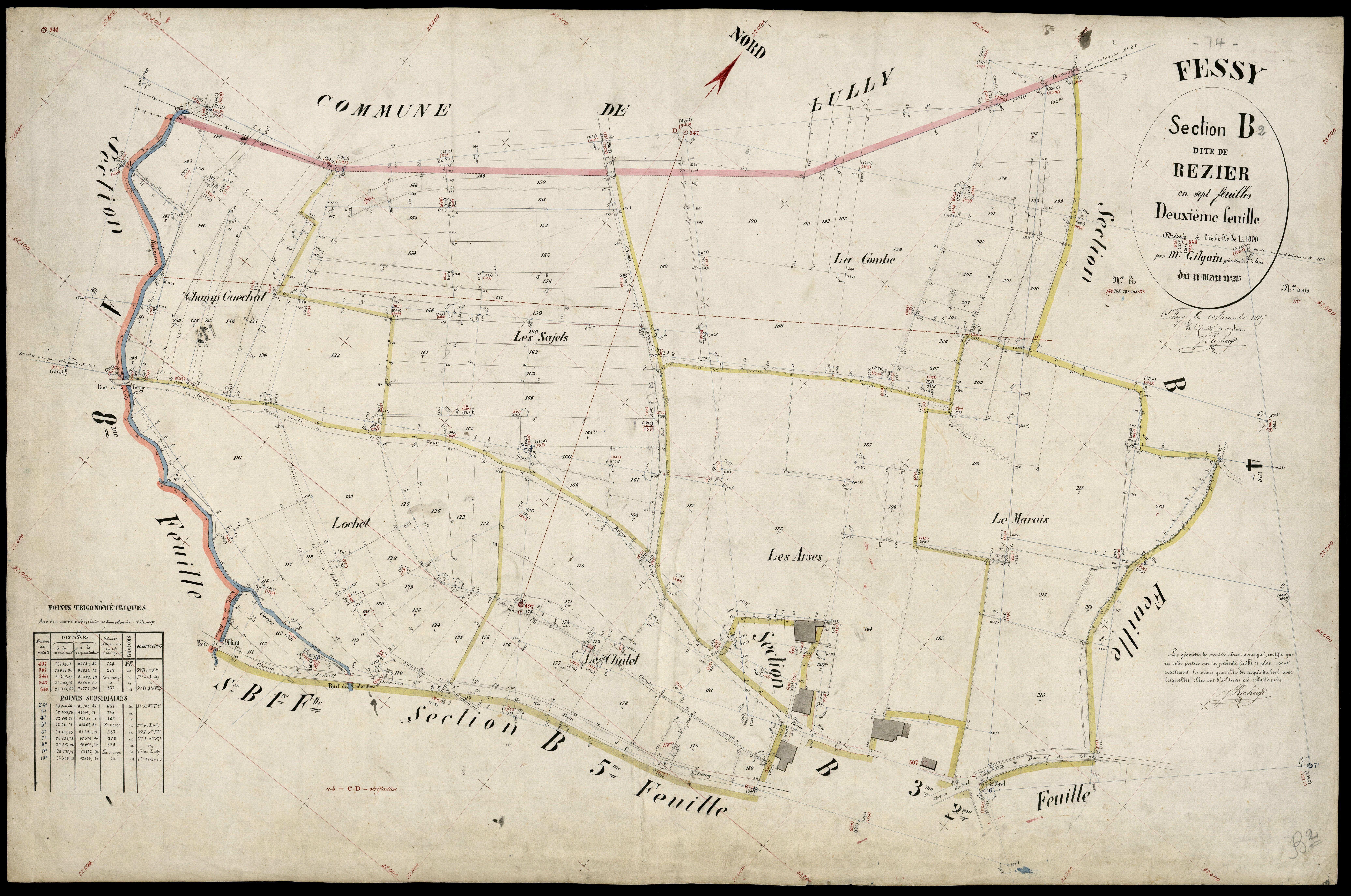 3 P 3 4728 - Feuille n° 3, parcelles n° 216 à 328 - 1er décembre 1885