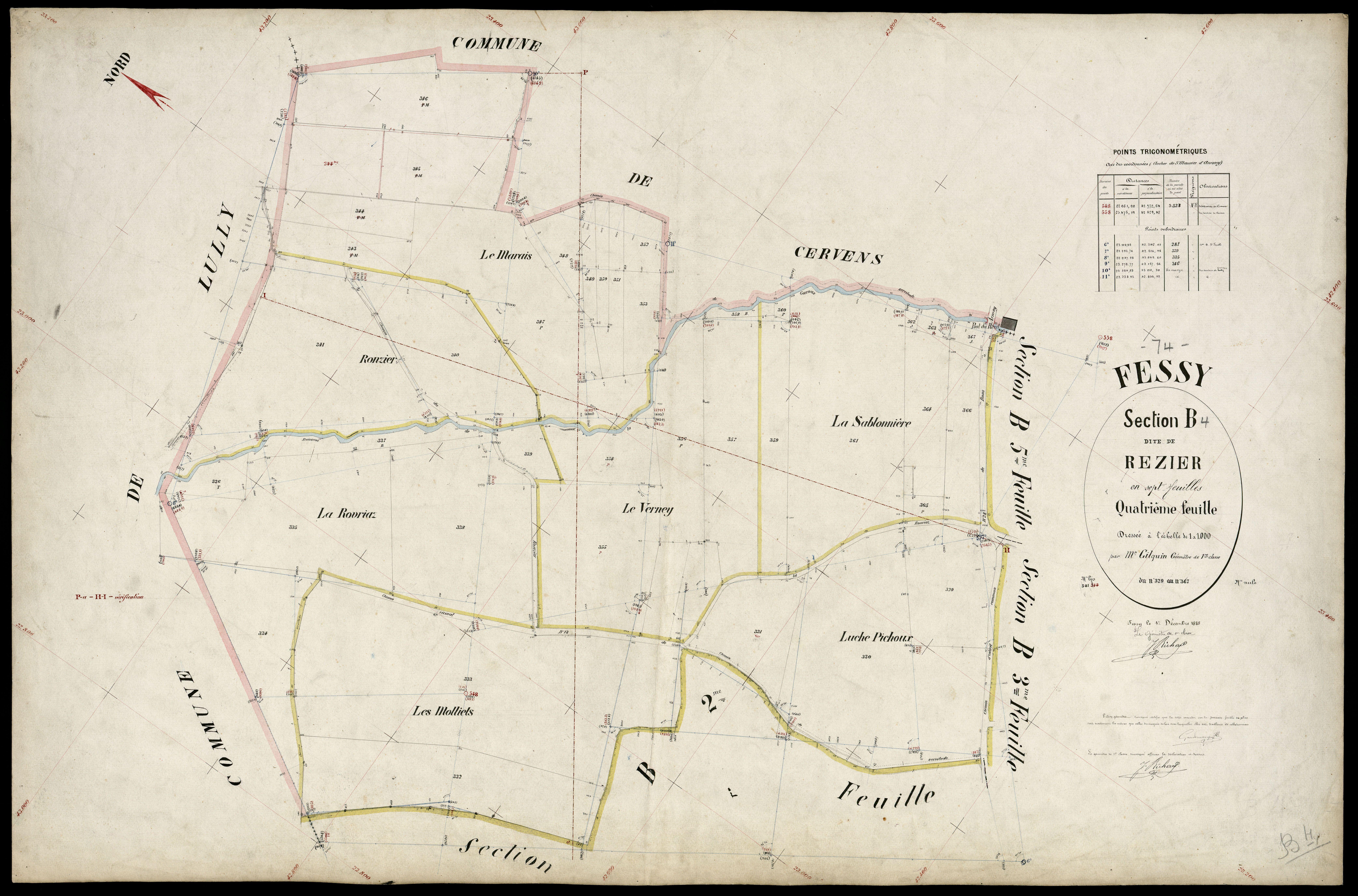 3 P 3 4730 - Feuille n° , parcelles n° 368 à 482 - 1er décembre 1885