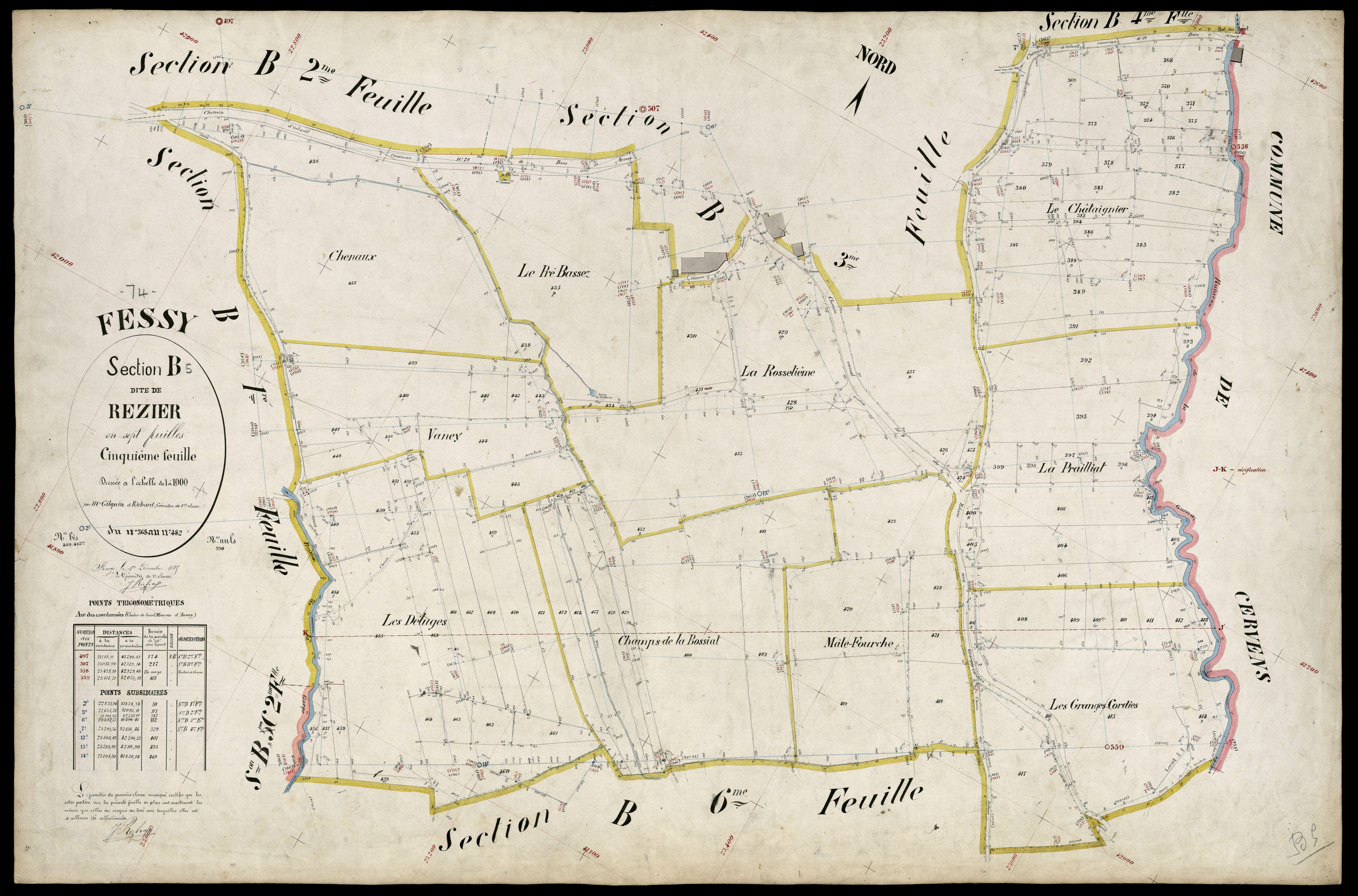 3 P 3 4731 - Feuille n° 6, parcelles n° 483 à 68 - 1er décembre 1885