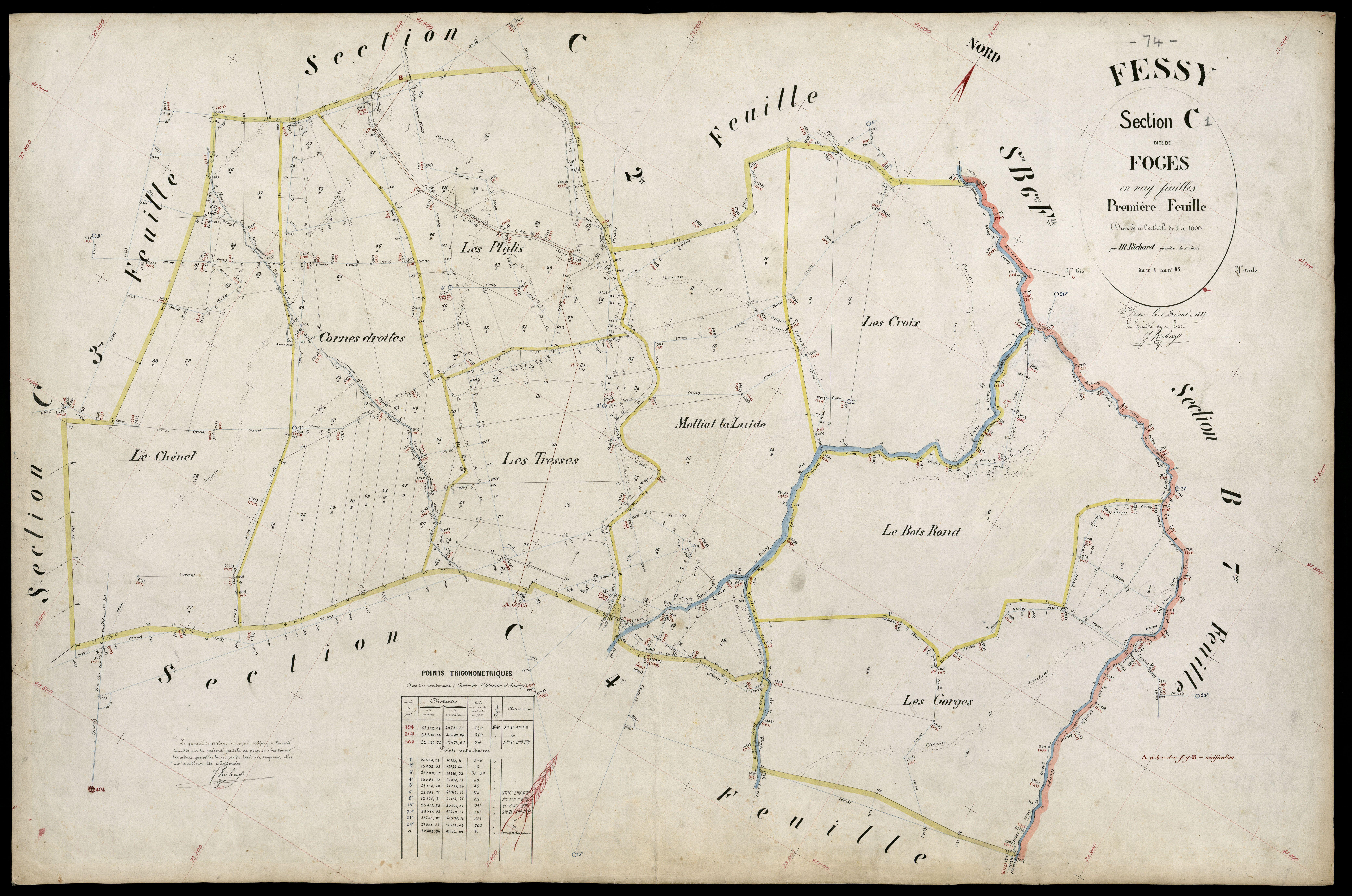 3 P 3 4734 - Feuille n° 2, parcelles n° 88 à 148 - 1er décembre 1885