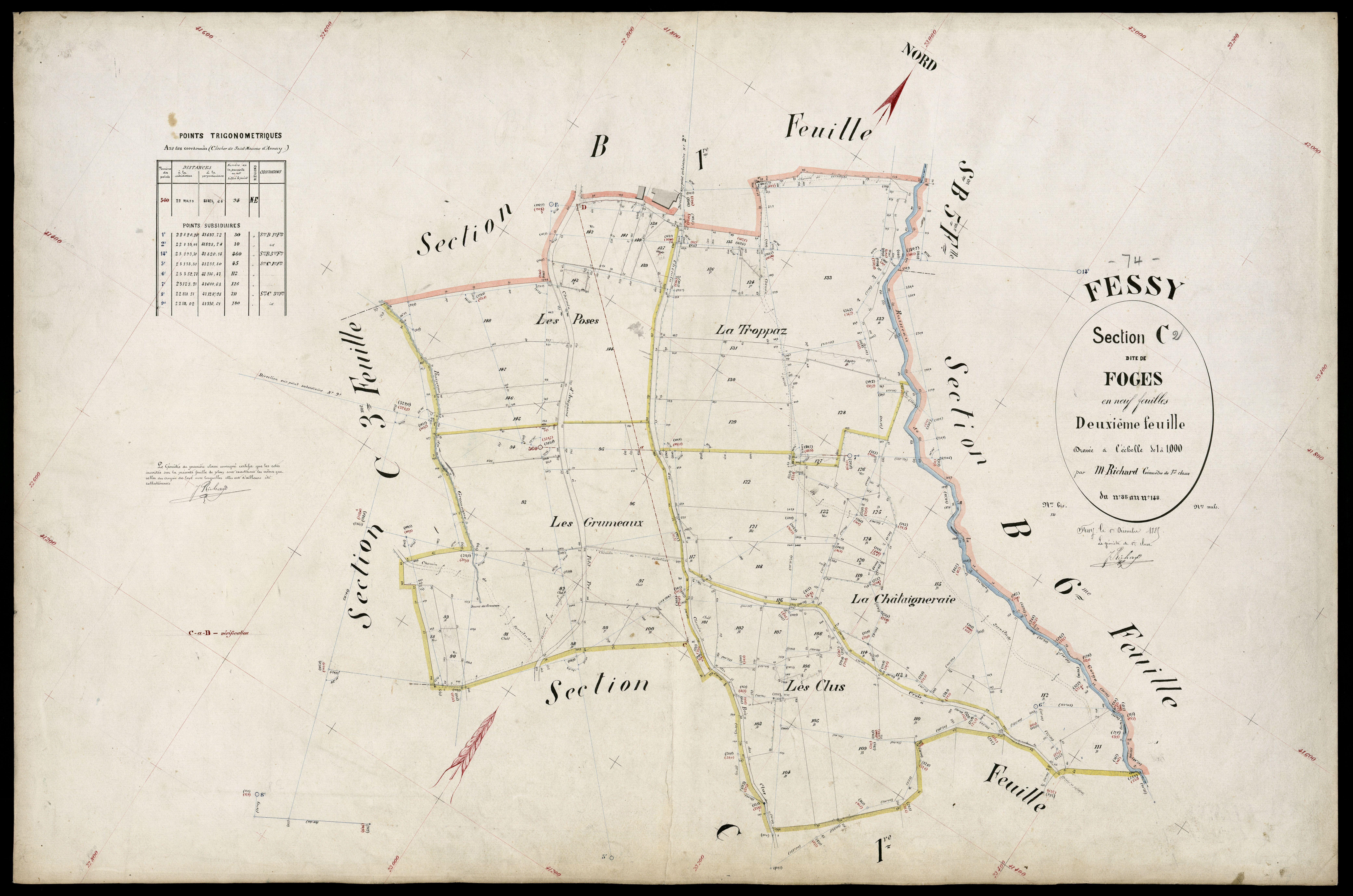 3 P 3 4735 - Feuille n° 3, parcelles n° 149 à 274 - 1er décembre 1885