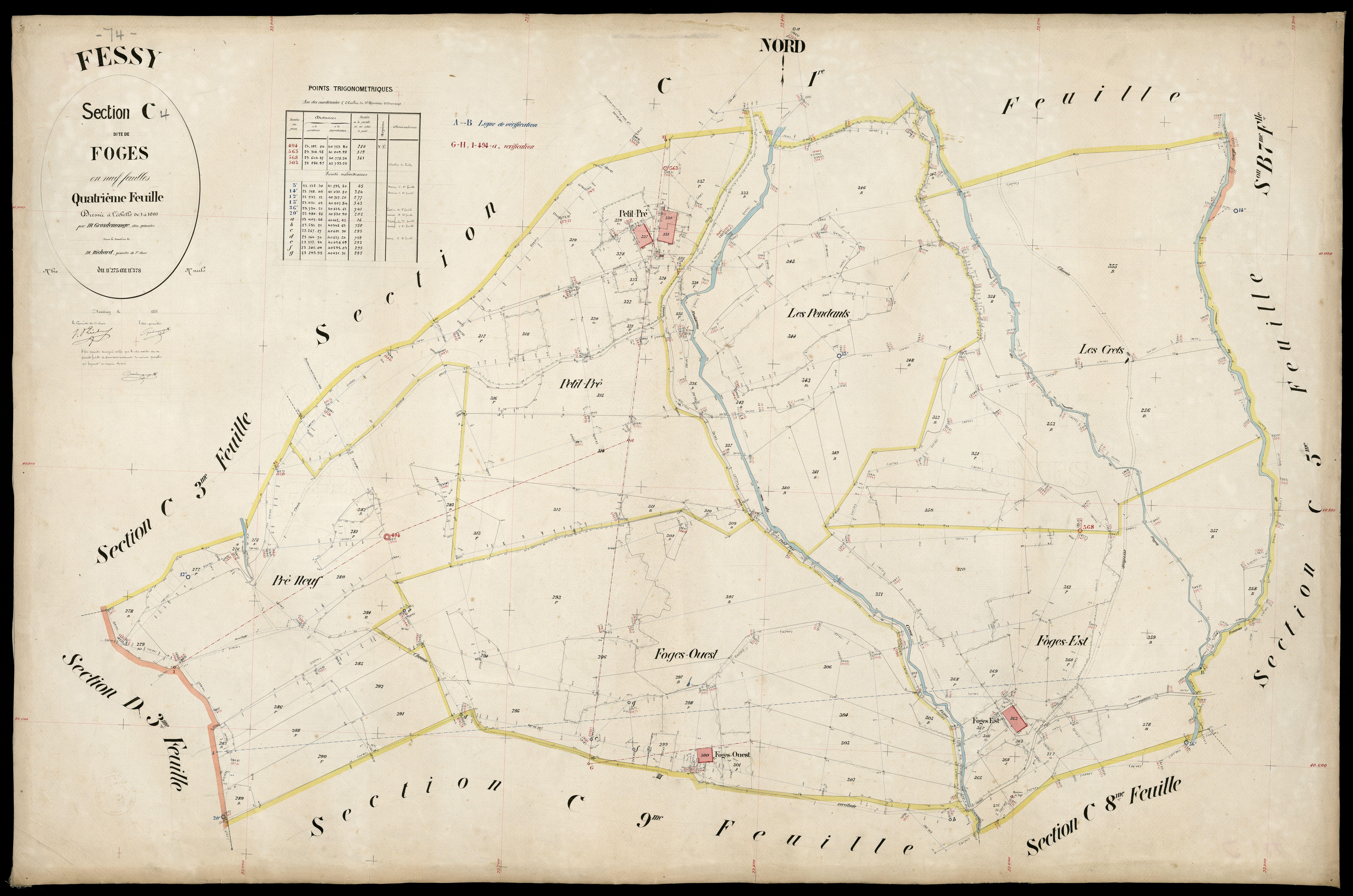 3 P 3 4737 - Feuille n° , parcelles n° 379 à 463 - 1er décembre 1885