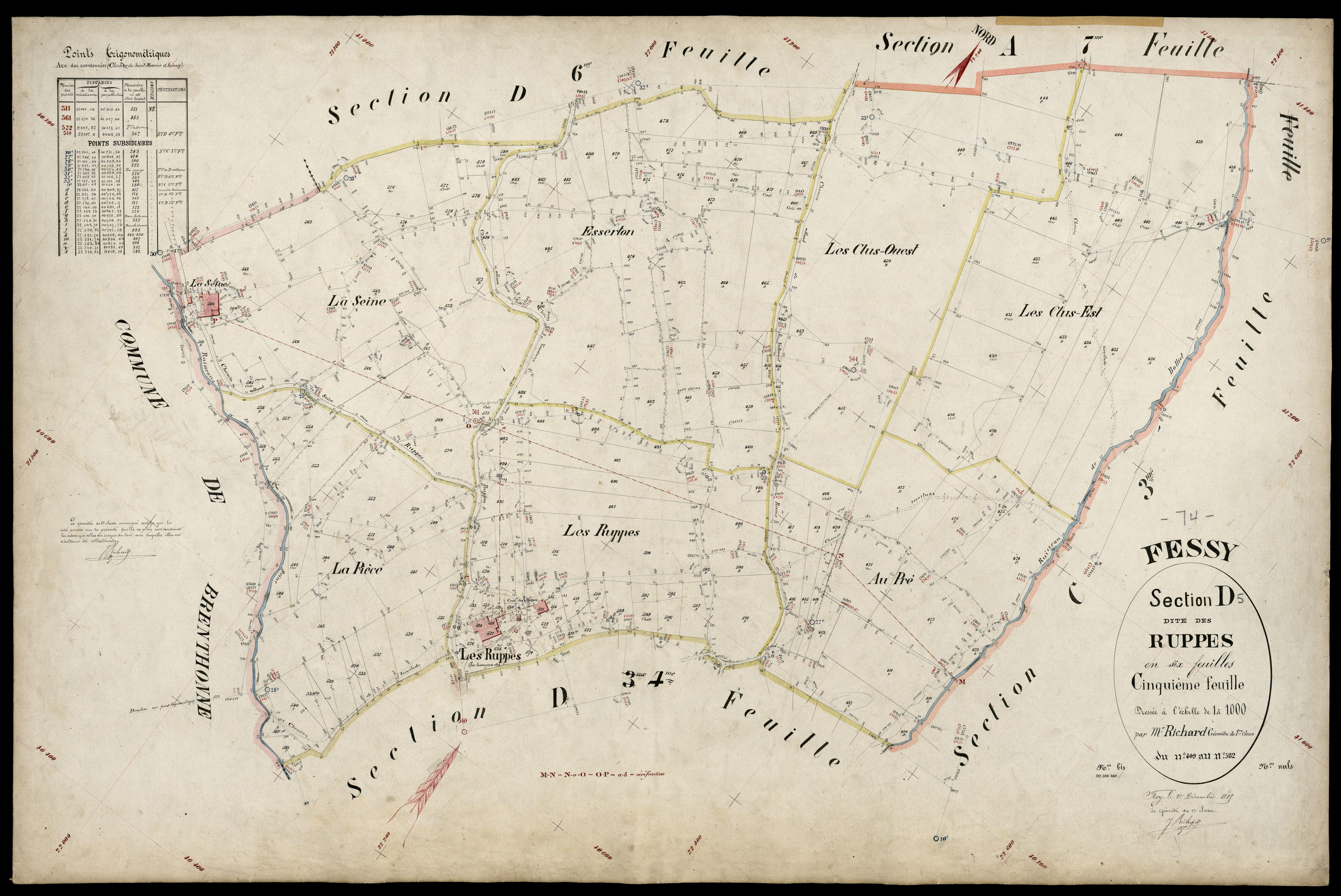 3 P 3 4747 - Feuille n° 6, parcelles n° 83 à 748 - 1er décembre 1885