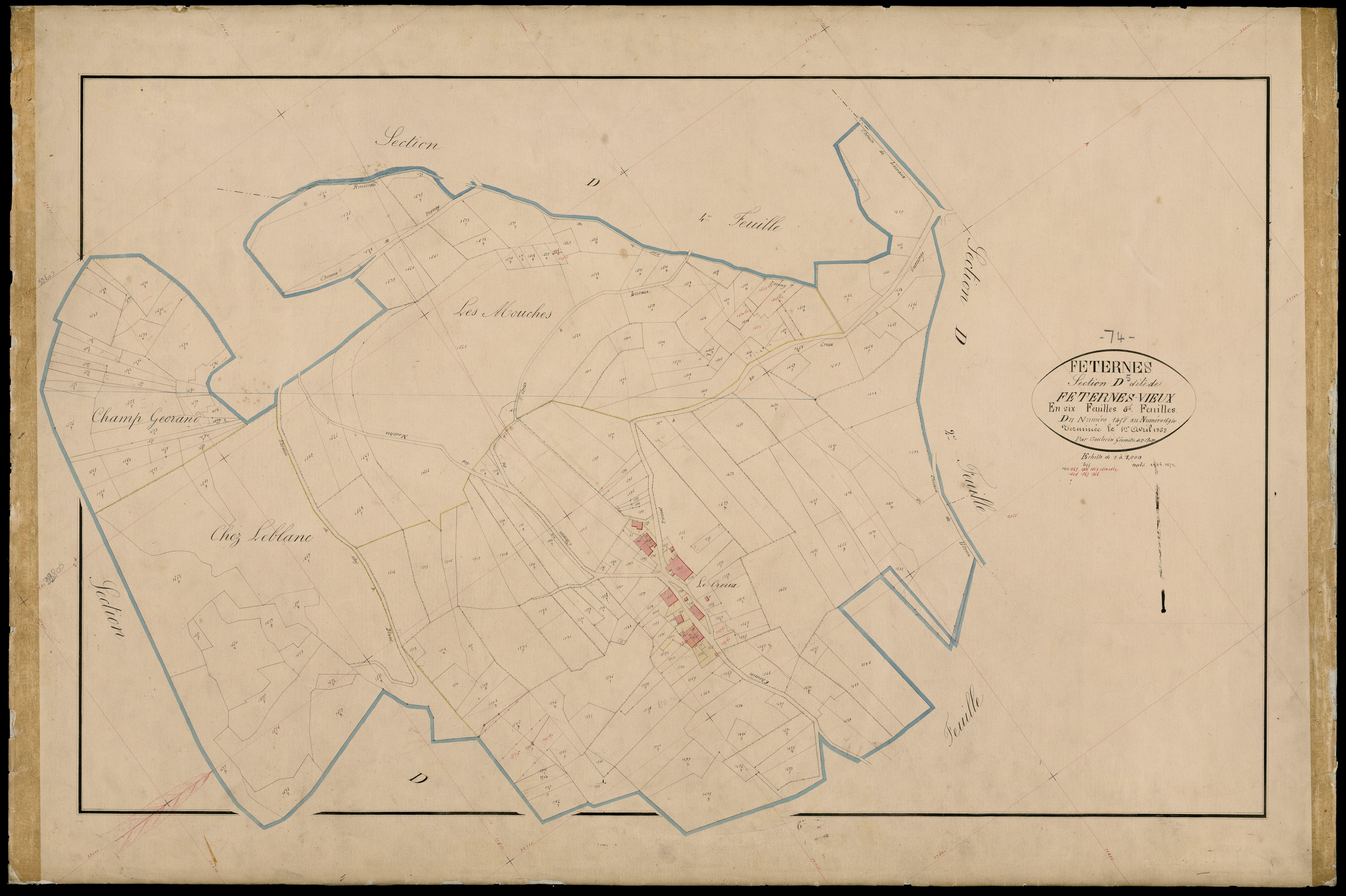 3 P 3 4764 - Feuille n° 6, parcelles n° 169 à 1812 - 1er avril 1868