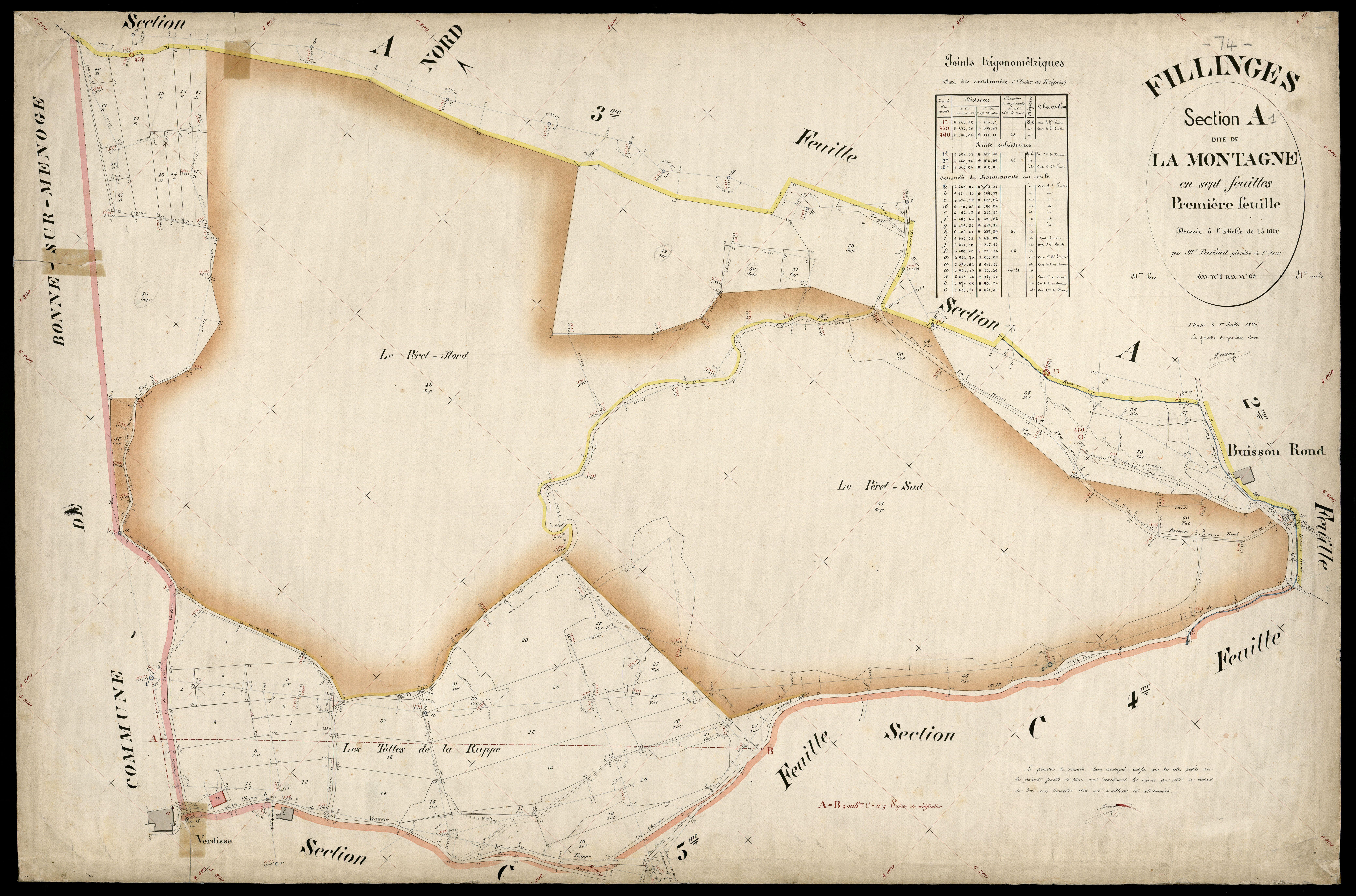 3 P 3 4767 - Feuille n° 2, parcelles n° 70 à 179 - 1er juillet 1895
