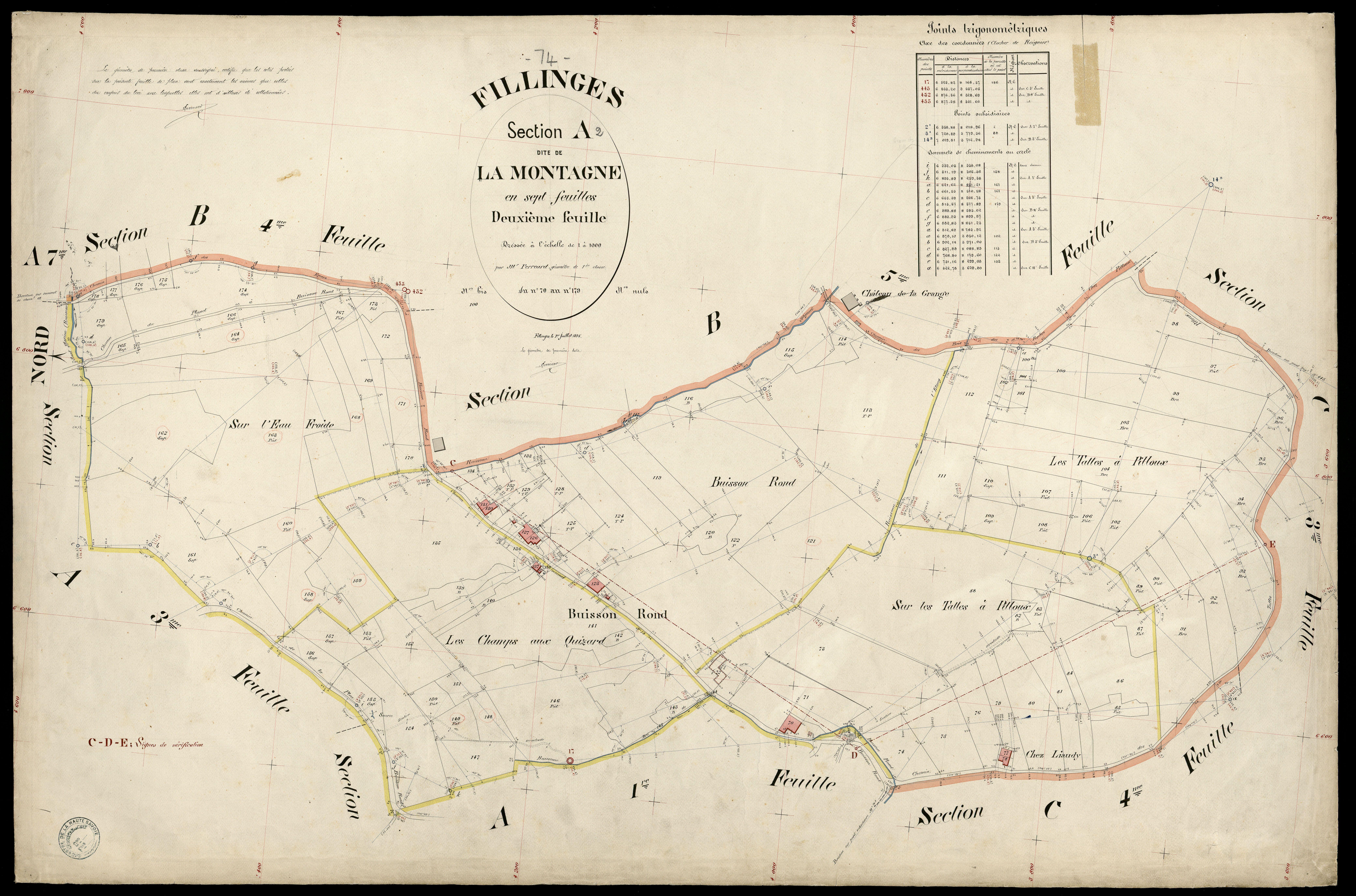 3 P 3 4768 - Feuille n° 3, parcelles n° 180 à 391 - 1er juillet 1895