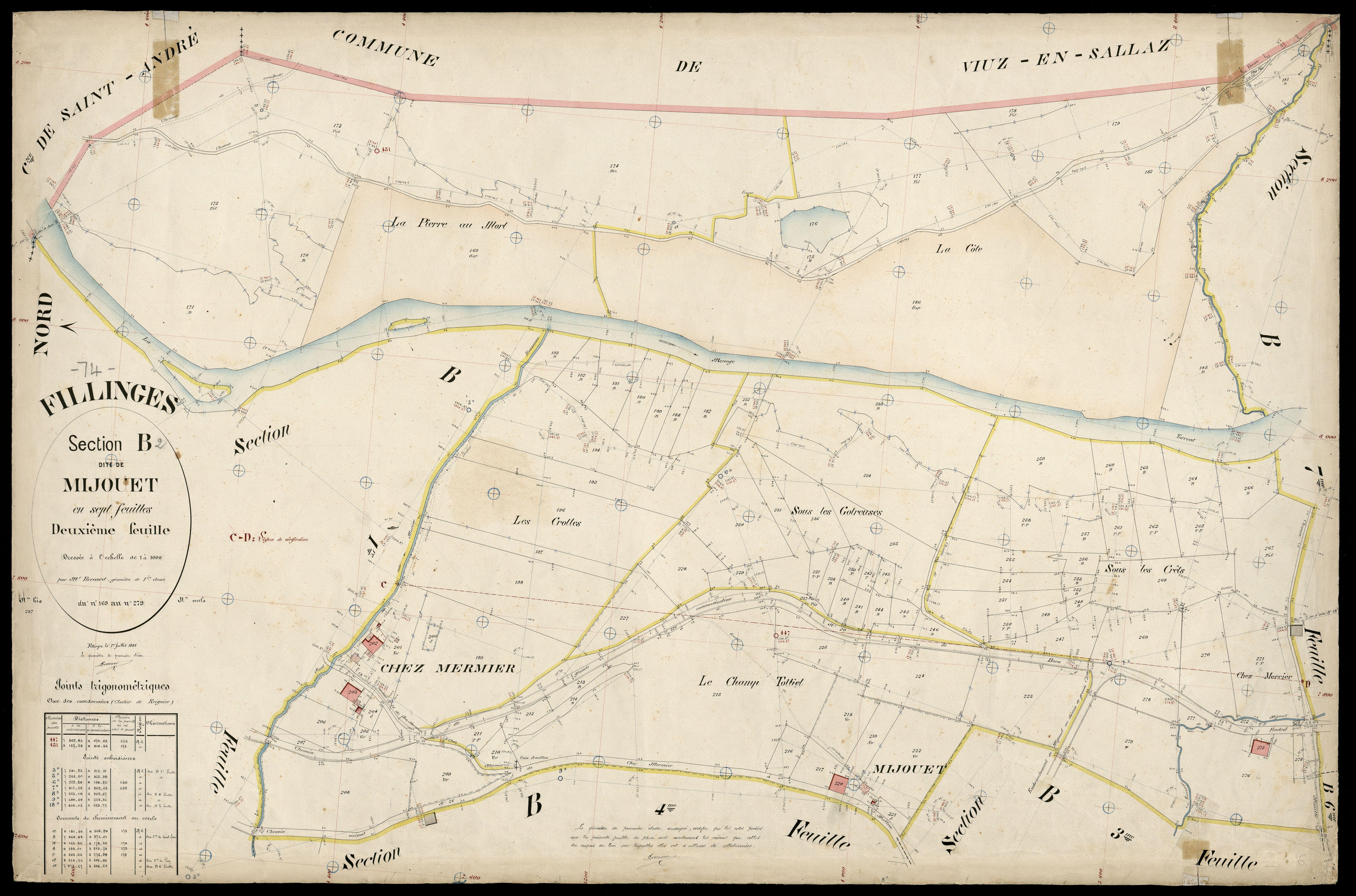 3 P 3 4775 - Feuille n° 3, parcelles n° 280 à 384 - 1er avril 1894