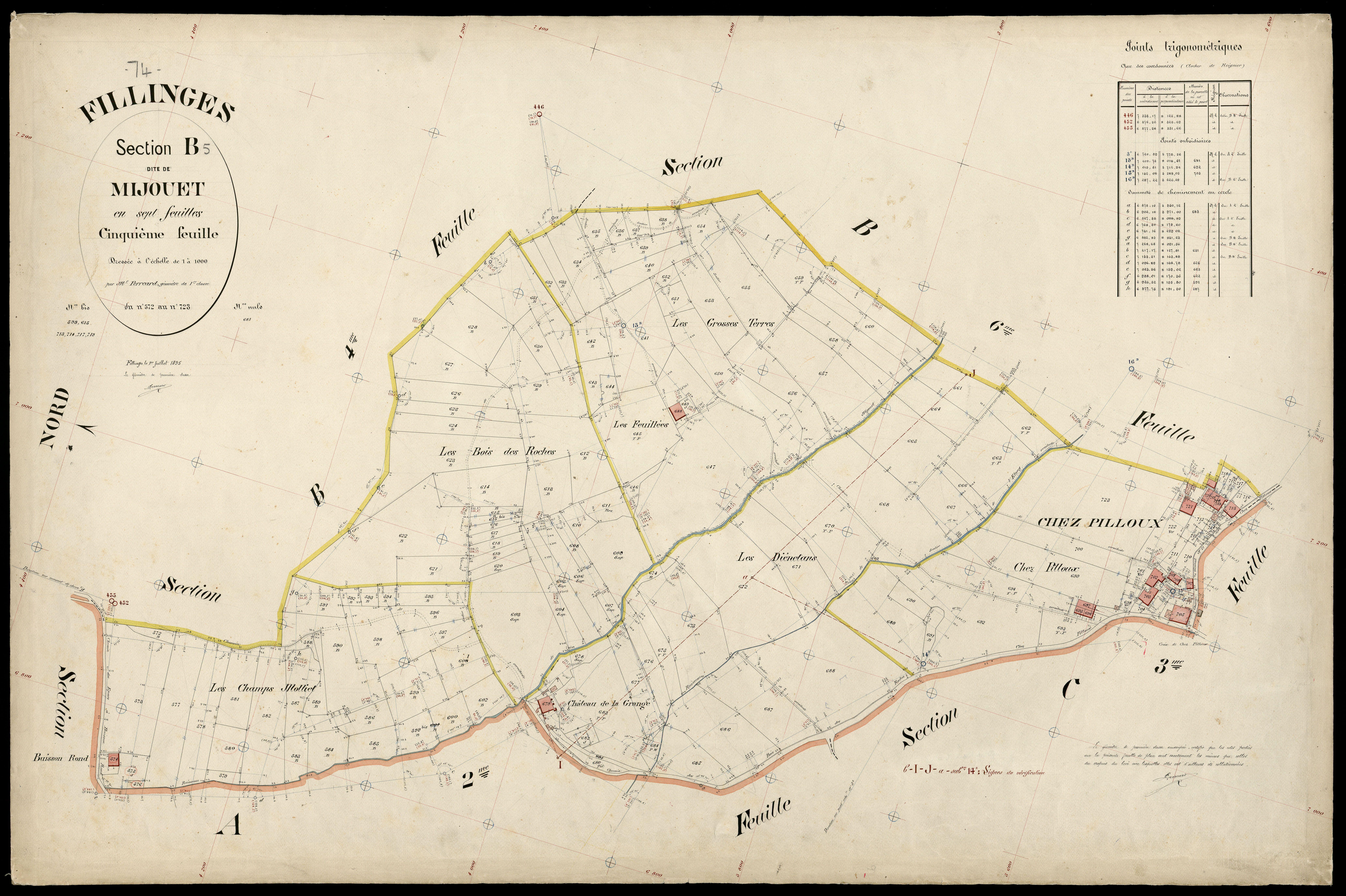 3 P 3 4778 - Feuille n° 6, parcelles n° 724 à 784 - 1er avril 1894