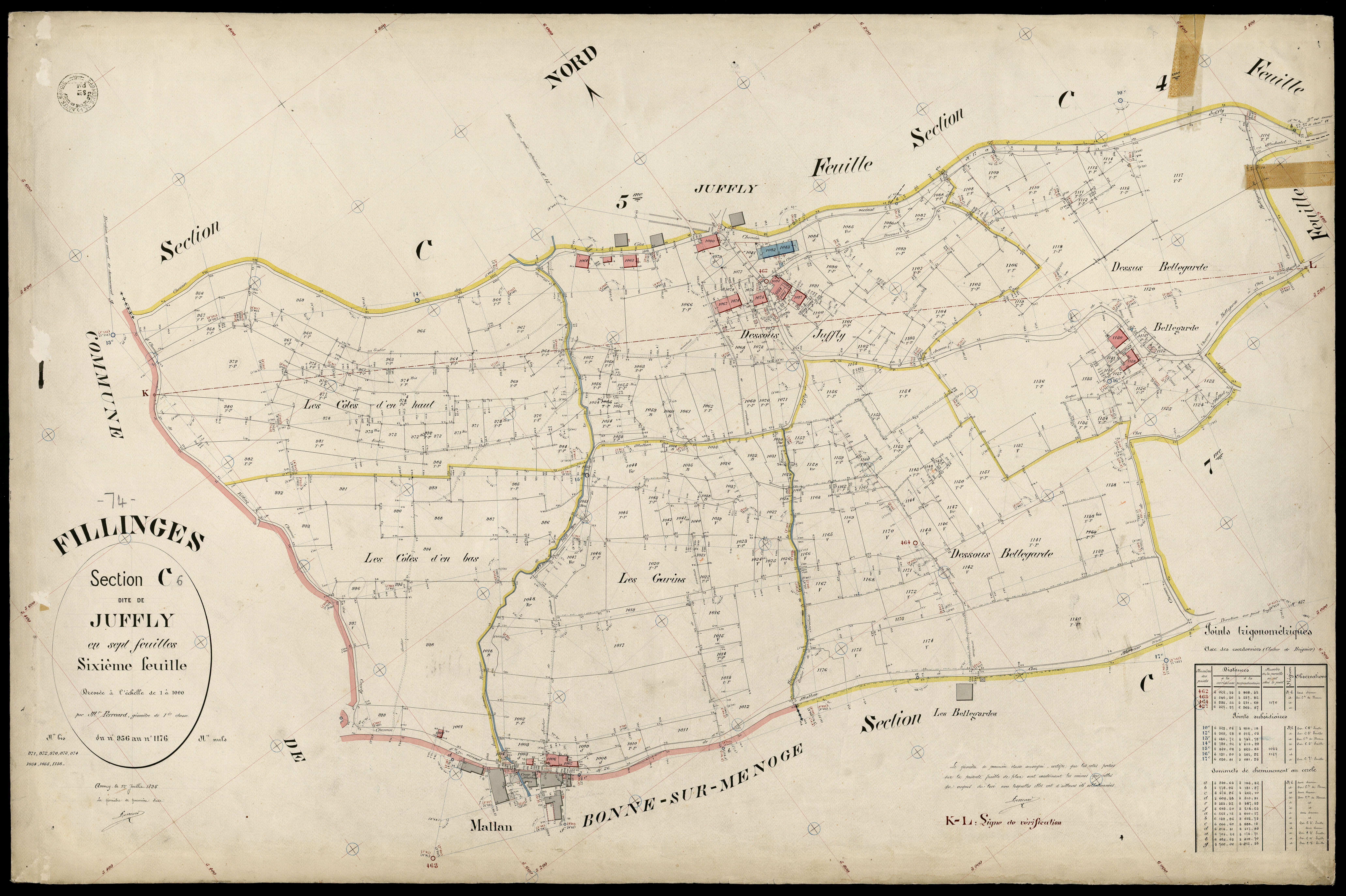 3 P 3 4786 - Feuille n° 7, parcelles n° 1177 à 1404 - 1er avril 1894