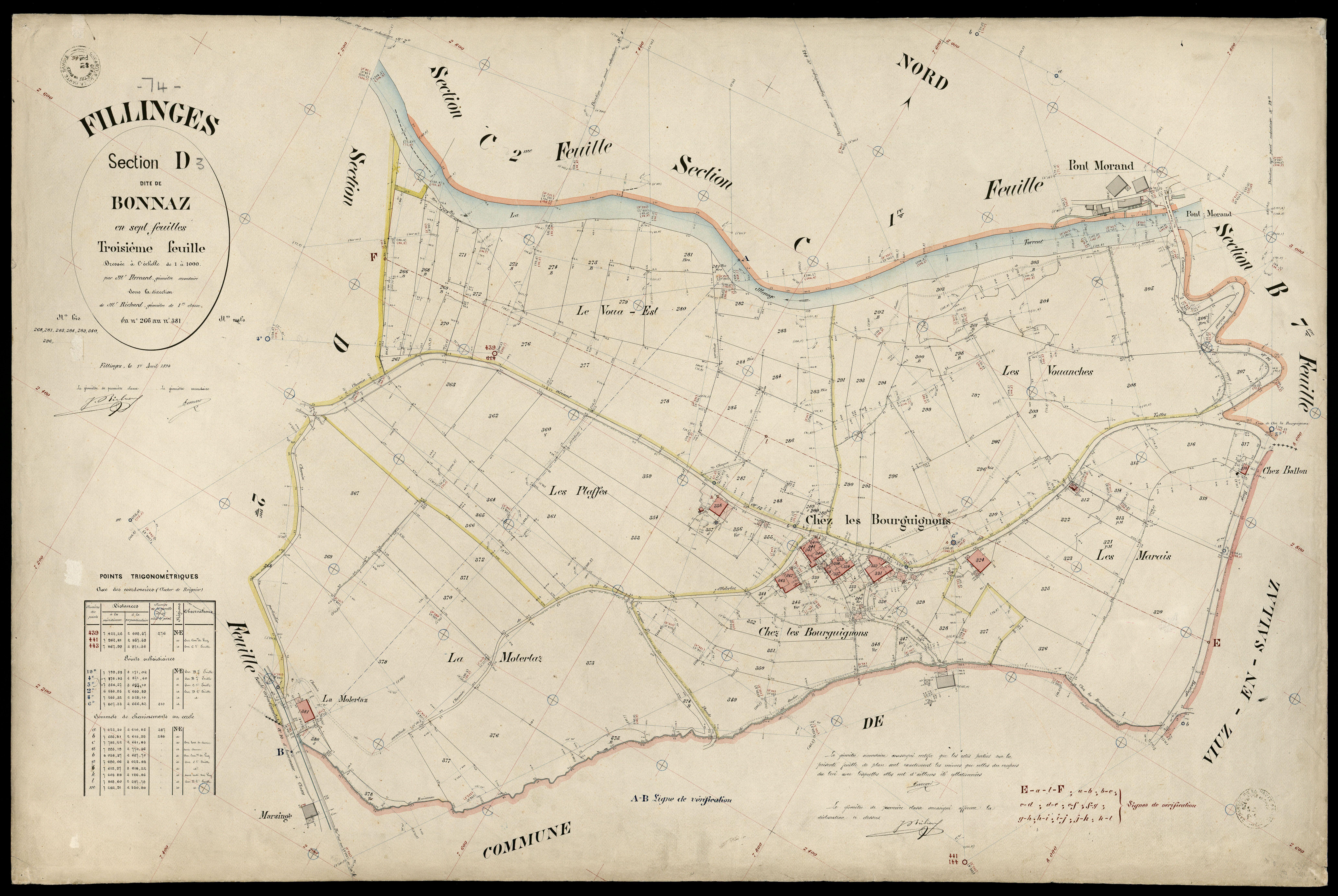 3 P 3 4790 - Feuille n° 4, parcelles n° 382 à 479 - 1er avril 1894
