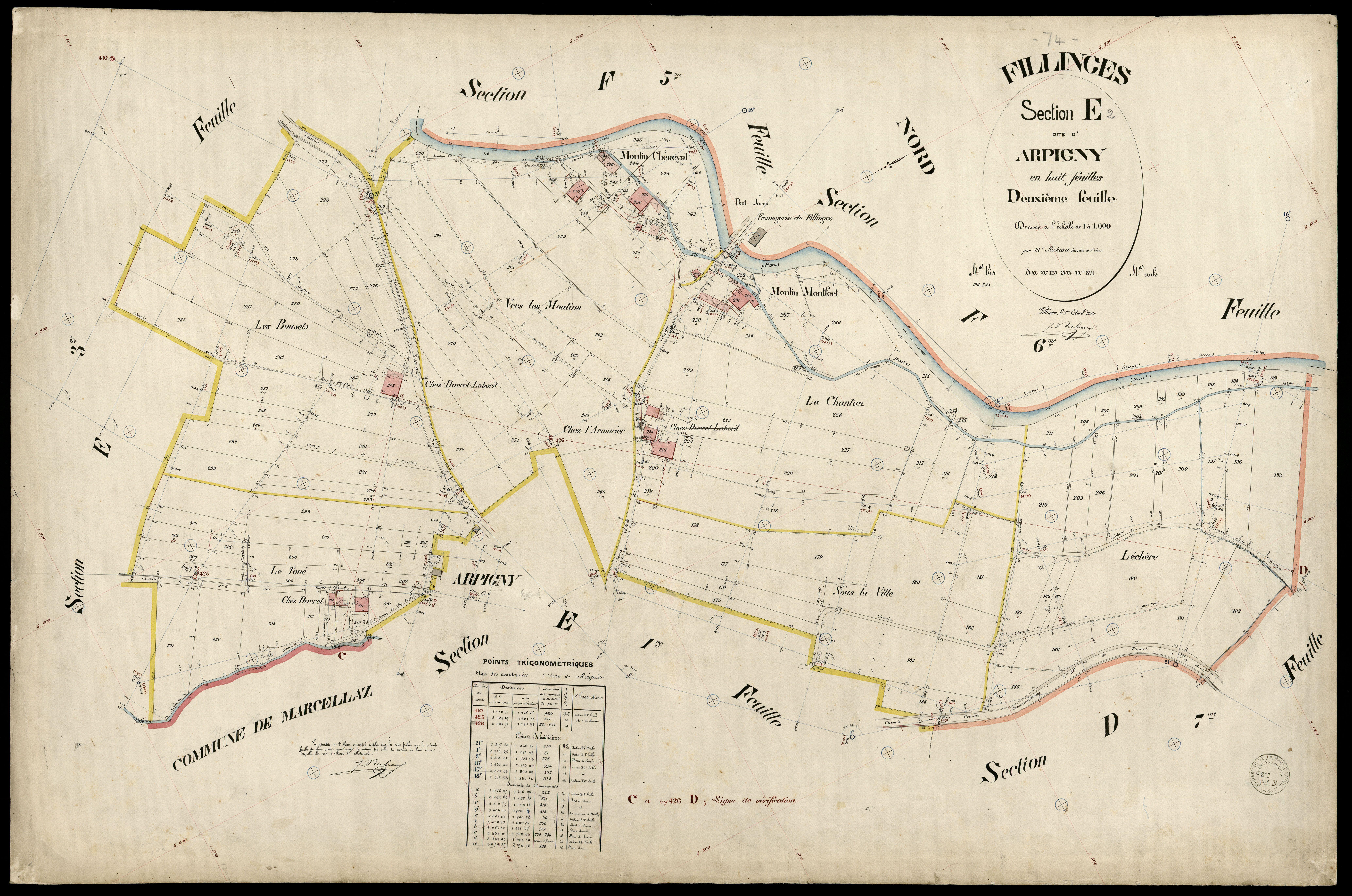 3 P 3 4796 - Feuille n° 3, parcelles n° 322 à 482 - 1er avril 1894