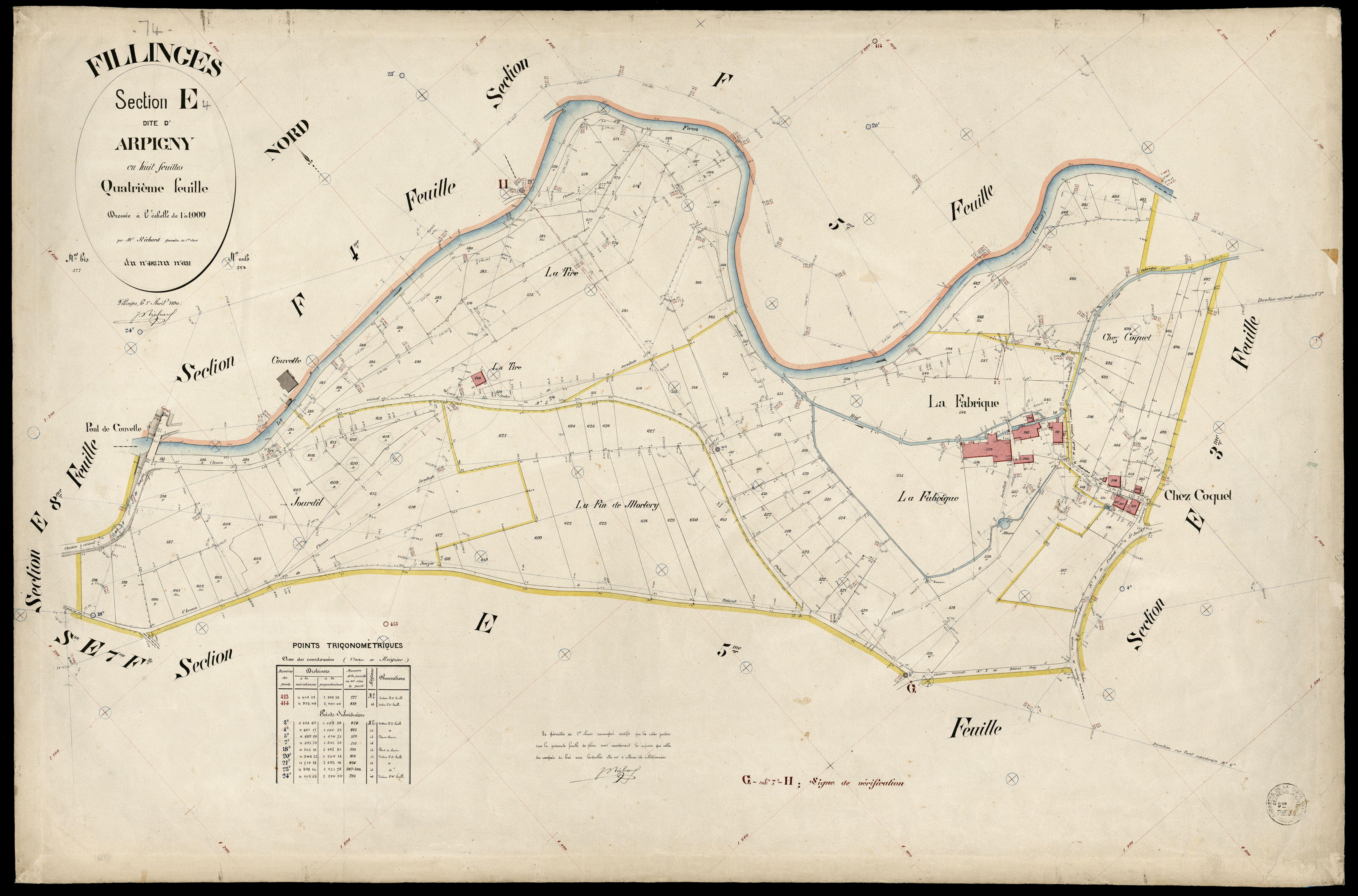 3 P 3 4798 - Feuille n° , parcelles n° 632 à 773 - 1er avril 1894