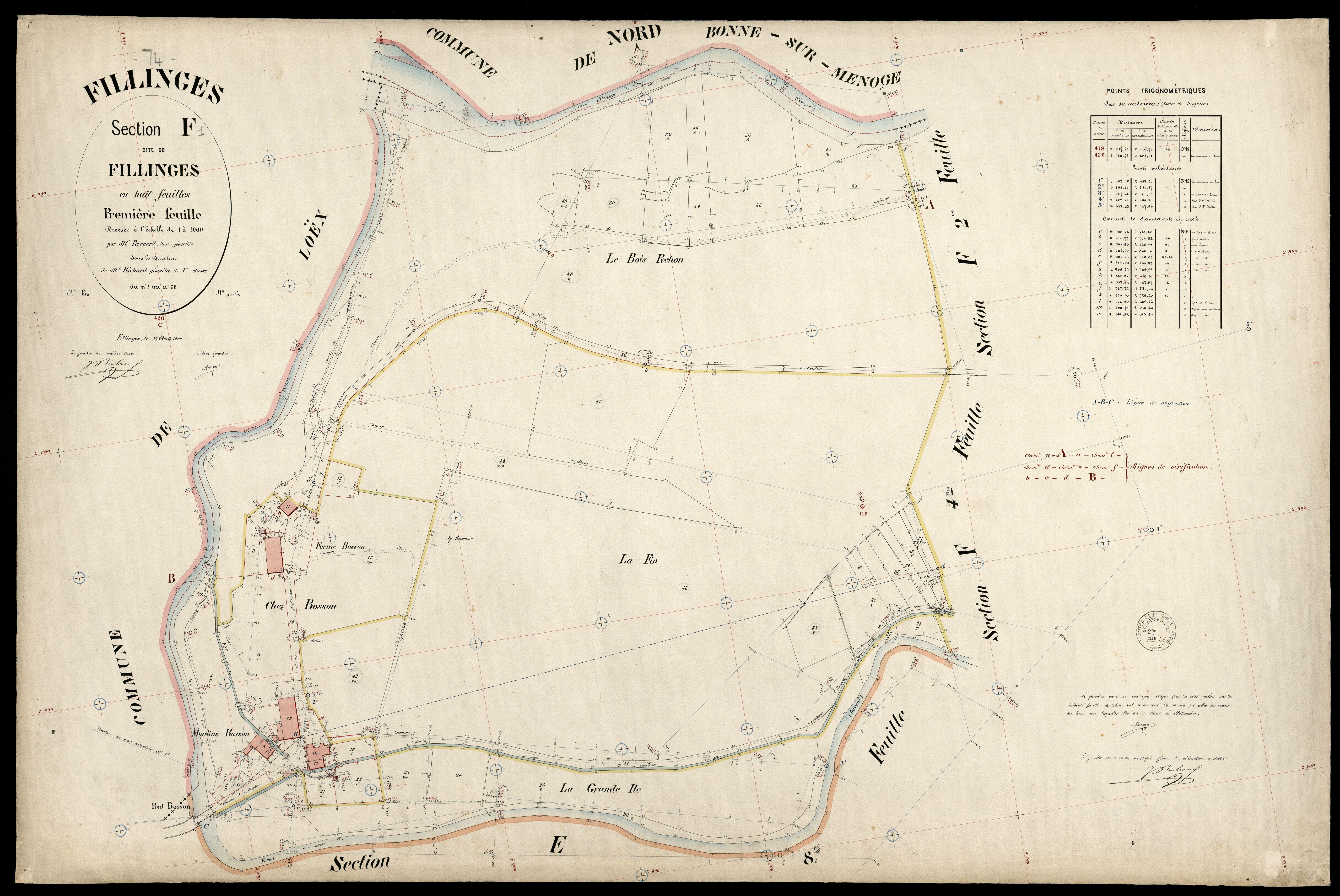 3 P 3 4803 - Feuille n° 2, parcelles n° 9 à 77 - 1er avril 1894