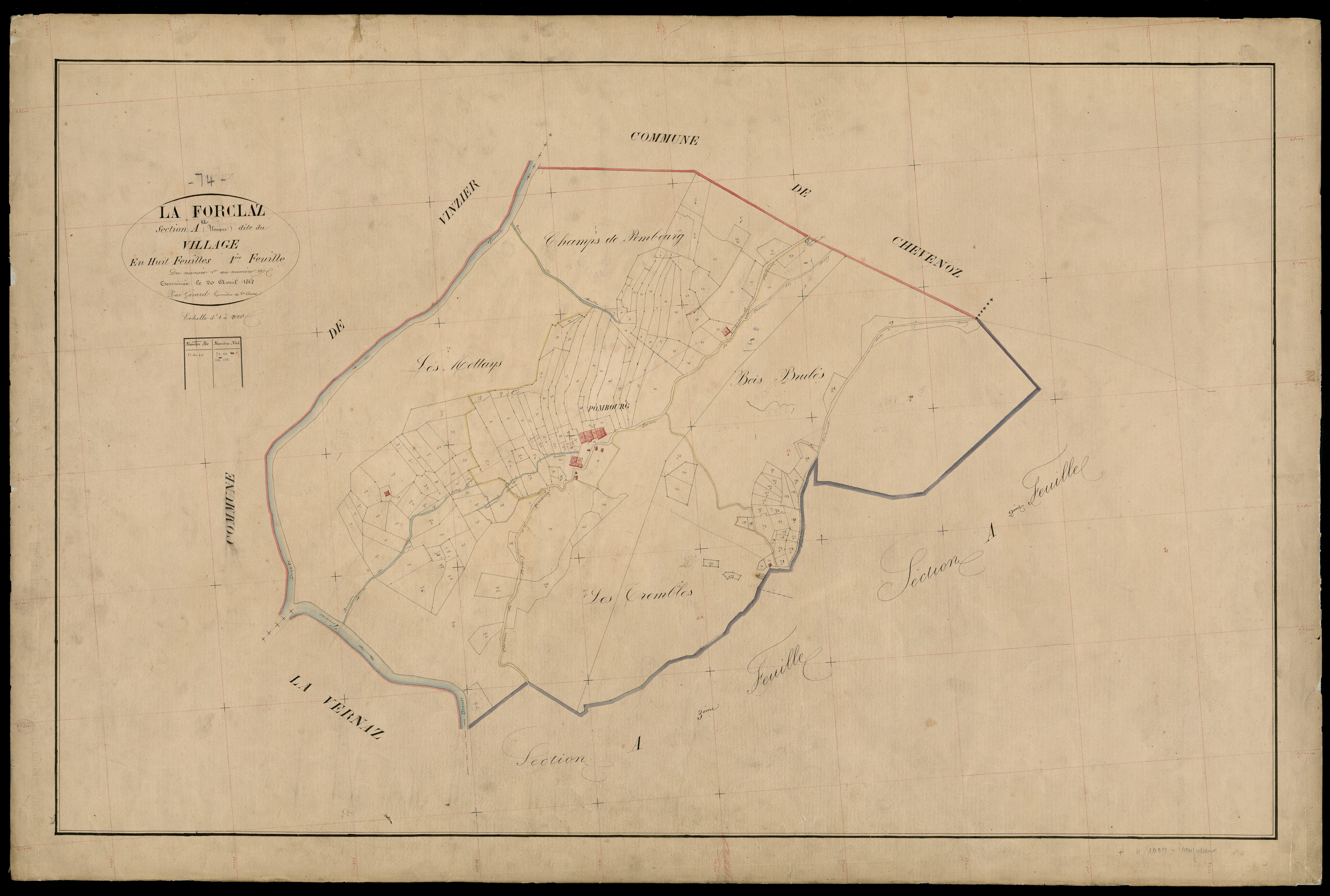 3 P 3 4812 - Feuille n° 2, parcelles n° 191 à 98 - 4 mars 1868