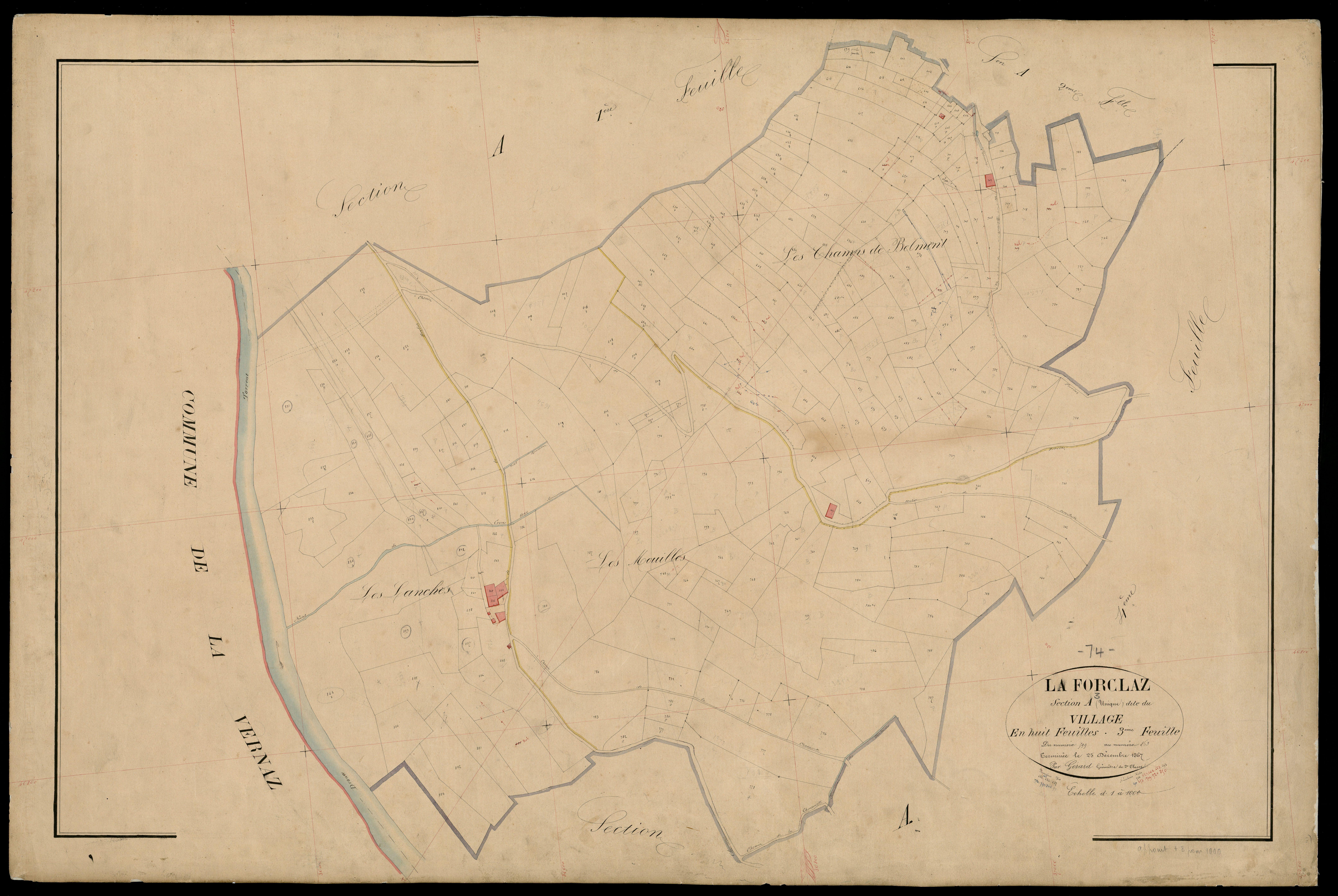 3 P 3 4814 - Feuille n° 4, parcelles n° 864 à 1079 - 5 mars 1868