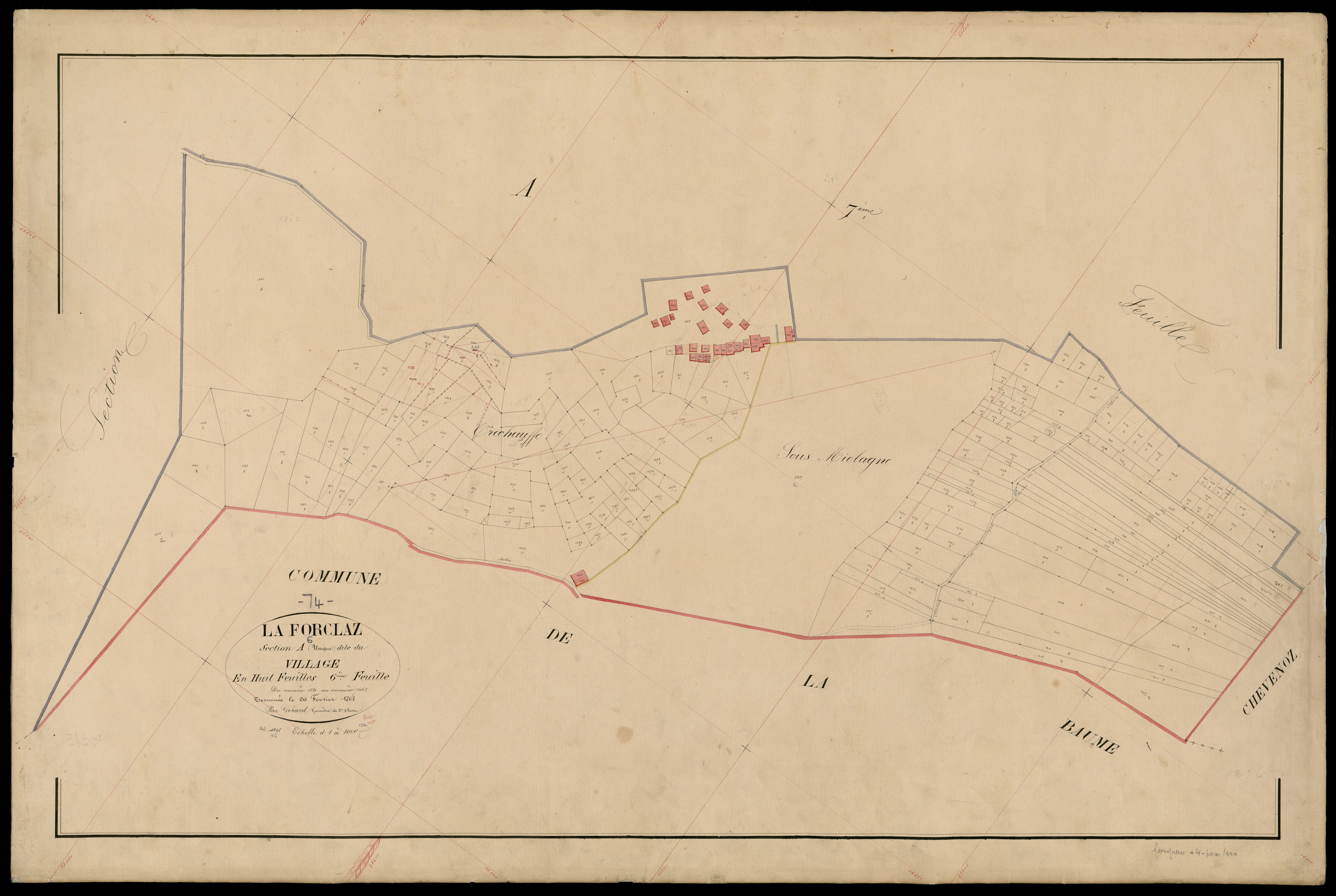 3 P 3 4817 - Feuille n° 7, parcelles n° 1461bis à 12 - 24 mars 1868