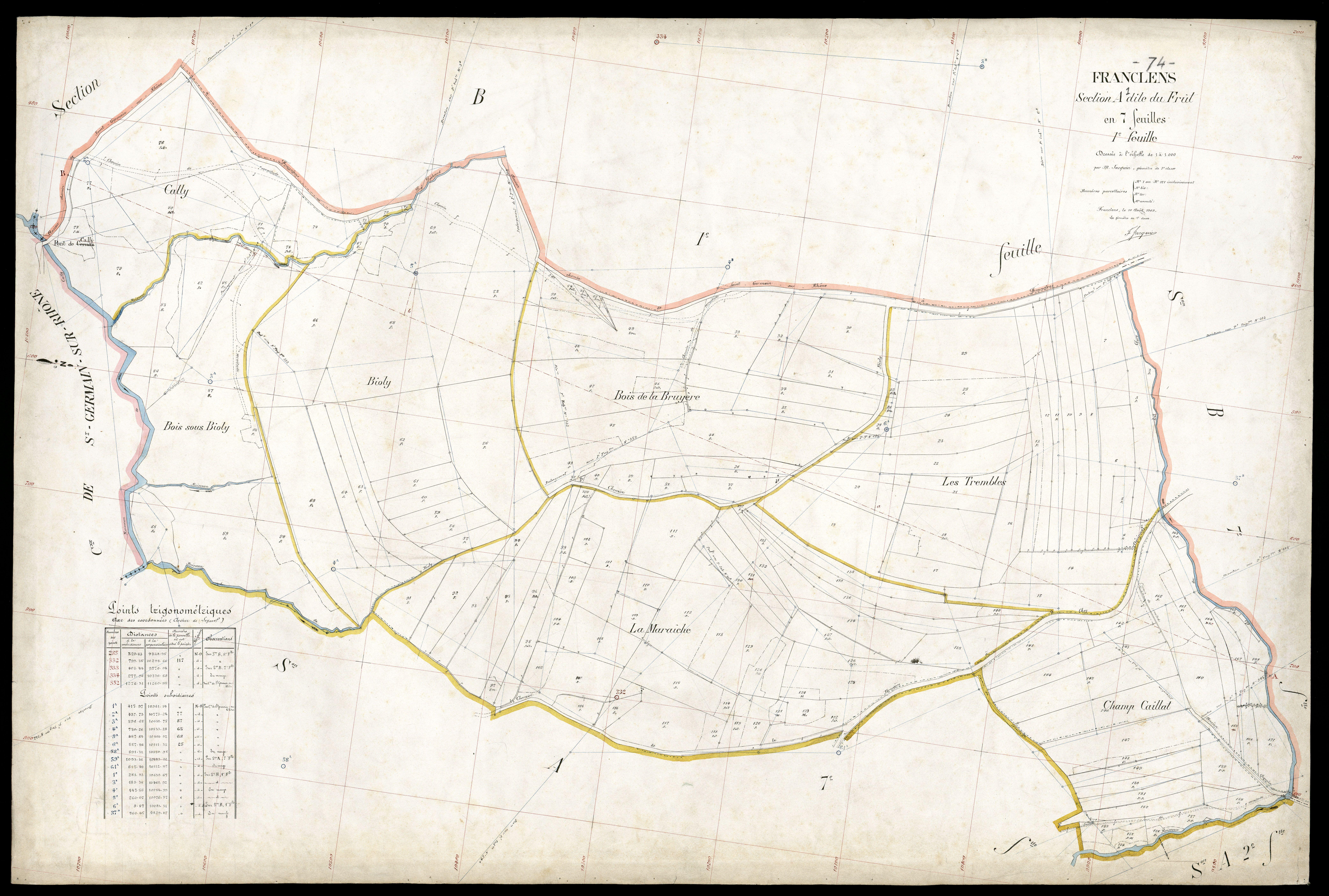 3 P 3 4821 - Feuille n° 2, parcelles n° 172 à 41 - 10 août 1909