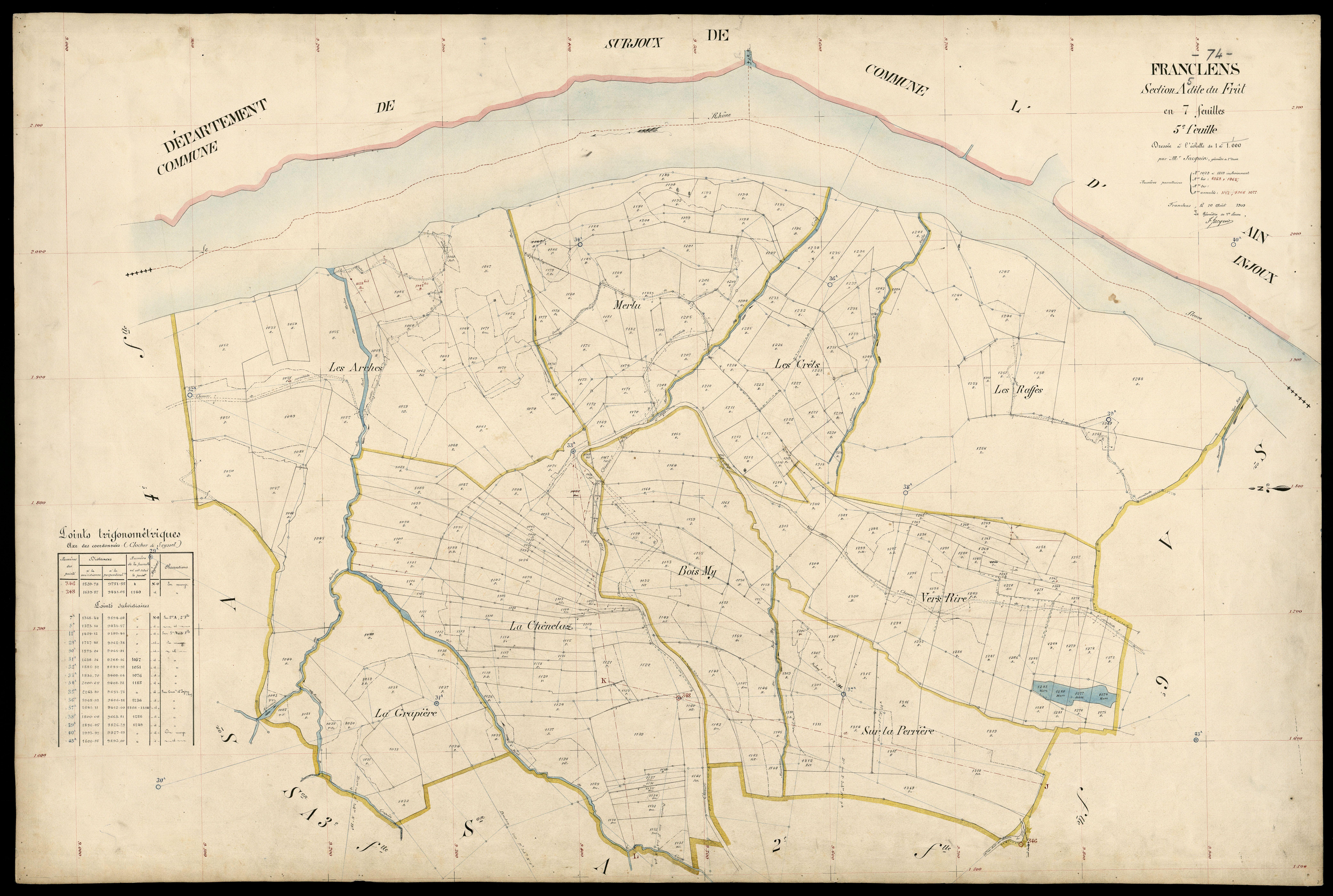 3 P 3 4825 - Feuille n° 6, parcelles n° 1320 à 104 - 10 août 1909