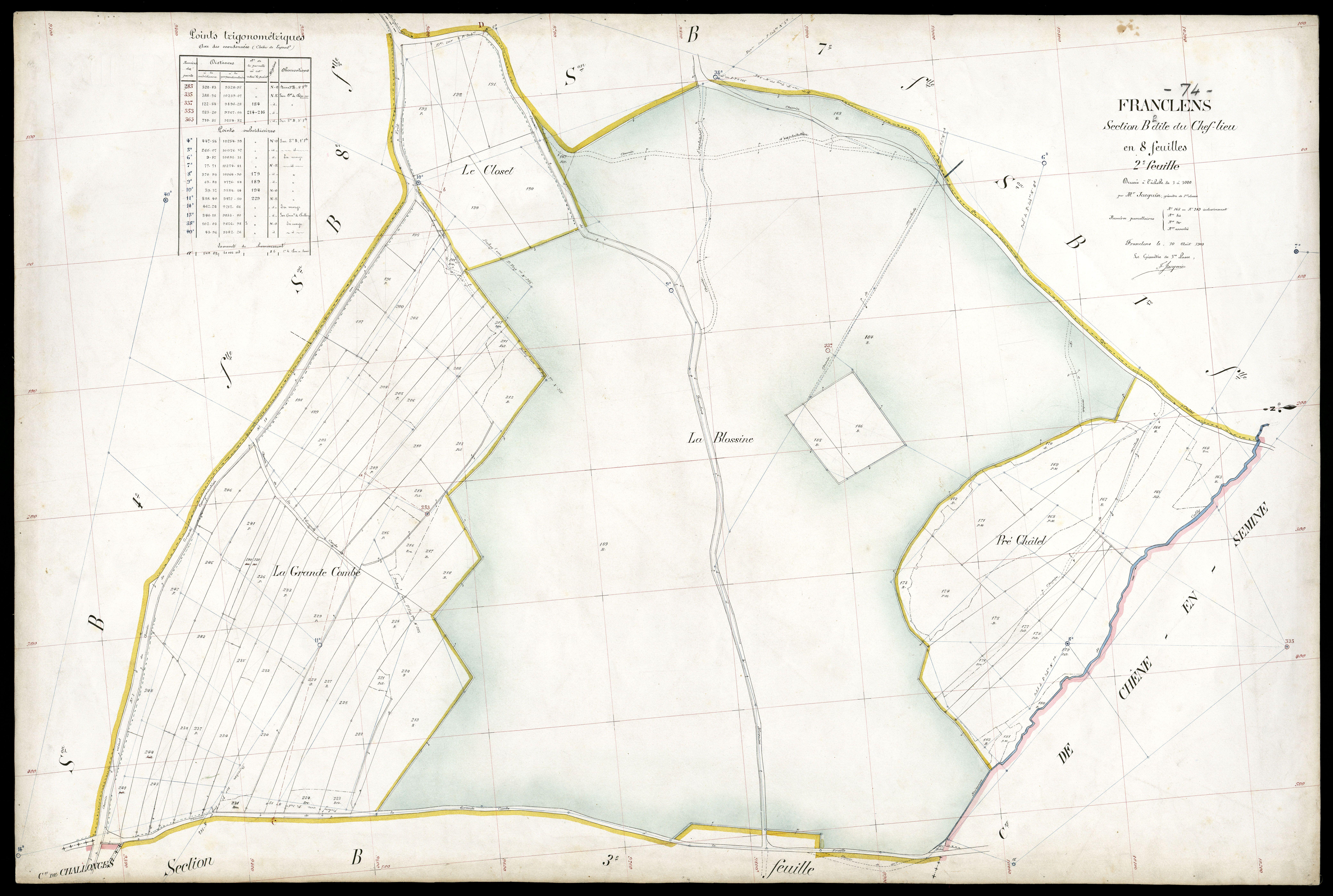 3 P 3 4829 - Feuille n° 3, parcelles n° 20 à 401 - 10 août 1909