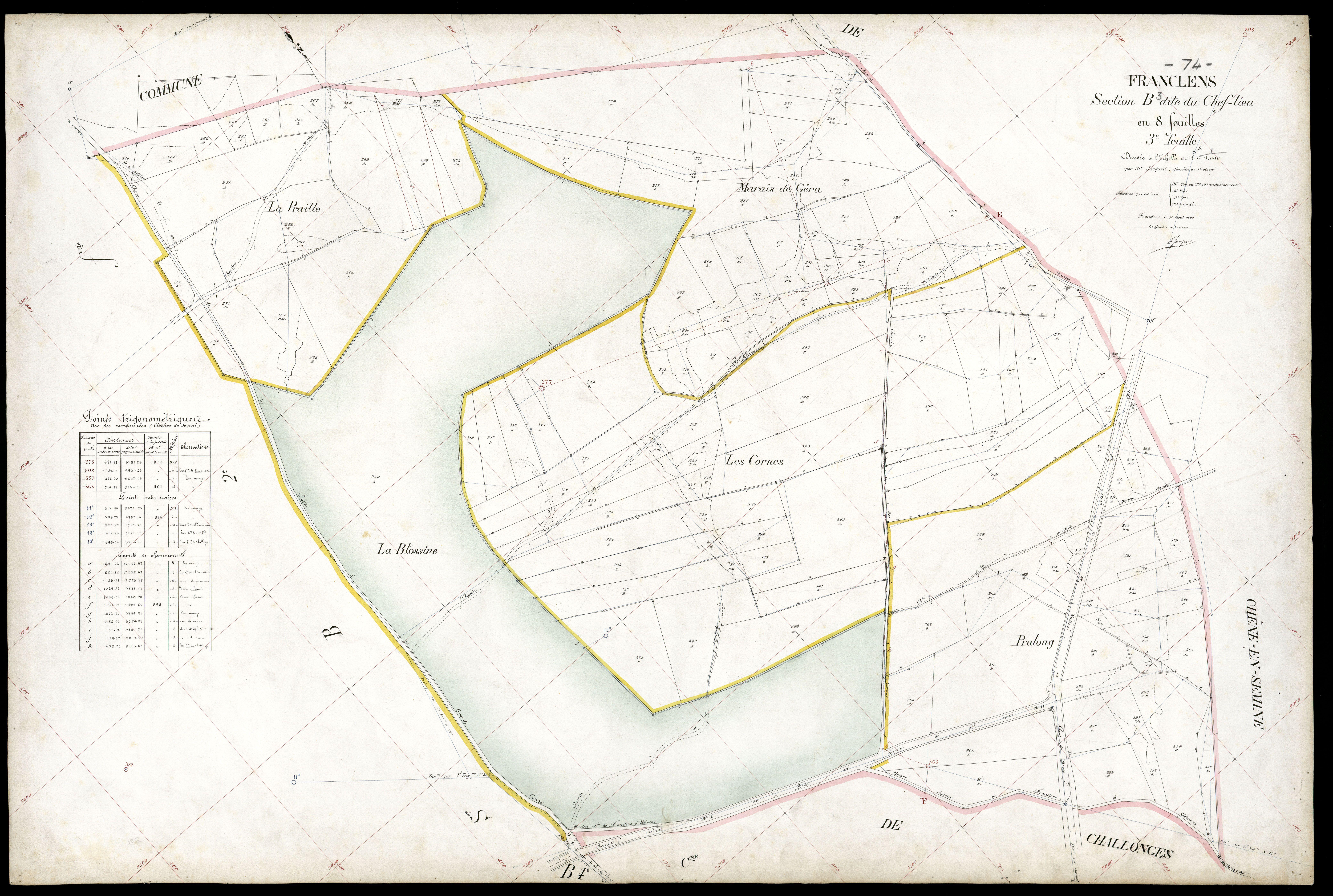 3 P 3 4830 - Feuille n° 4, parcelles n° 402 à 8 - 10 août 1909