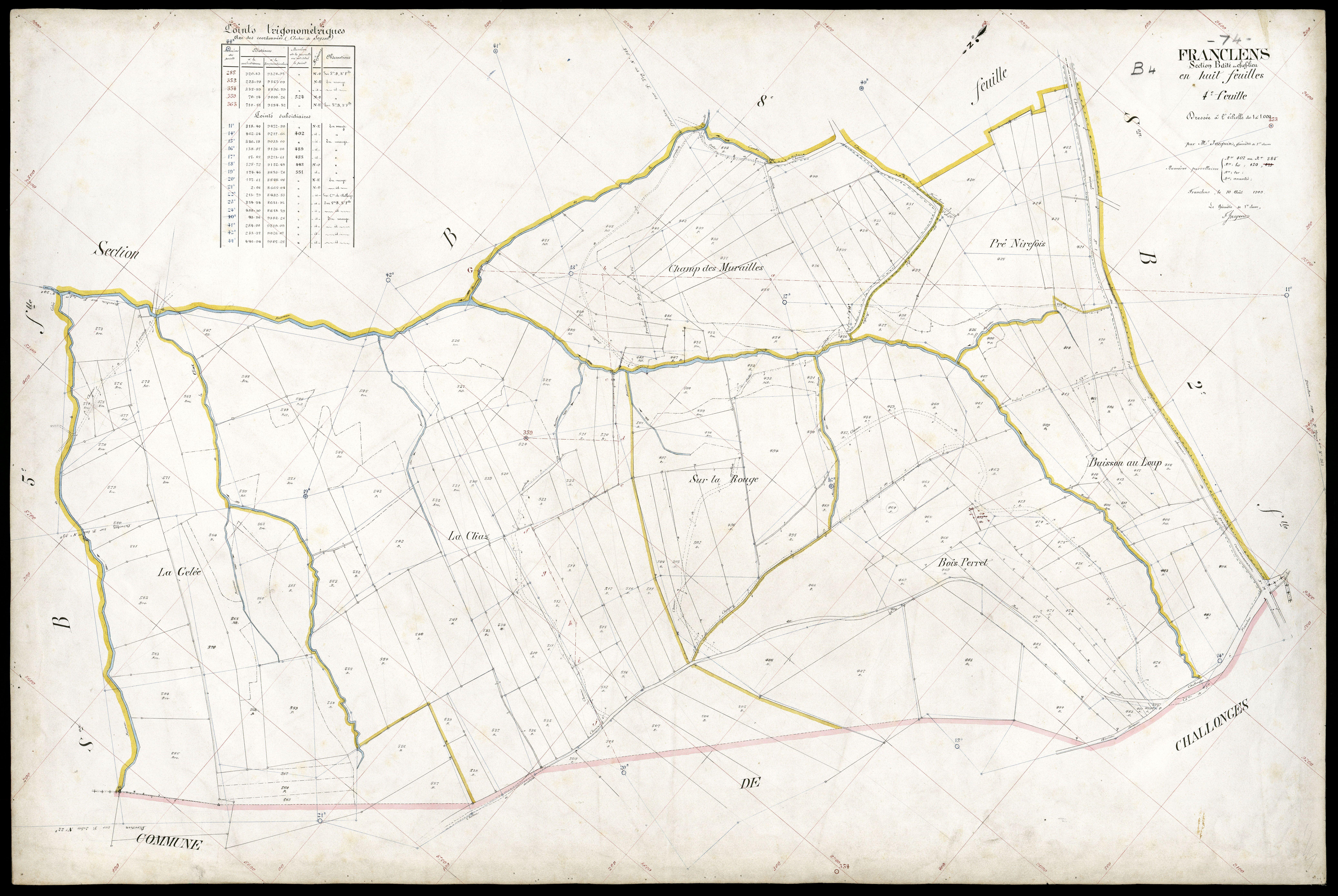 3 P 3 4831 - Feuille n° , parcelles n° 86 à 763 - 10 août 1909