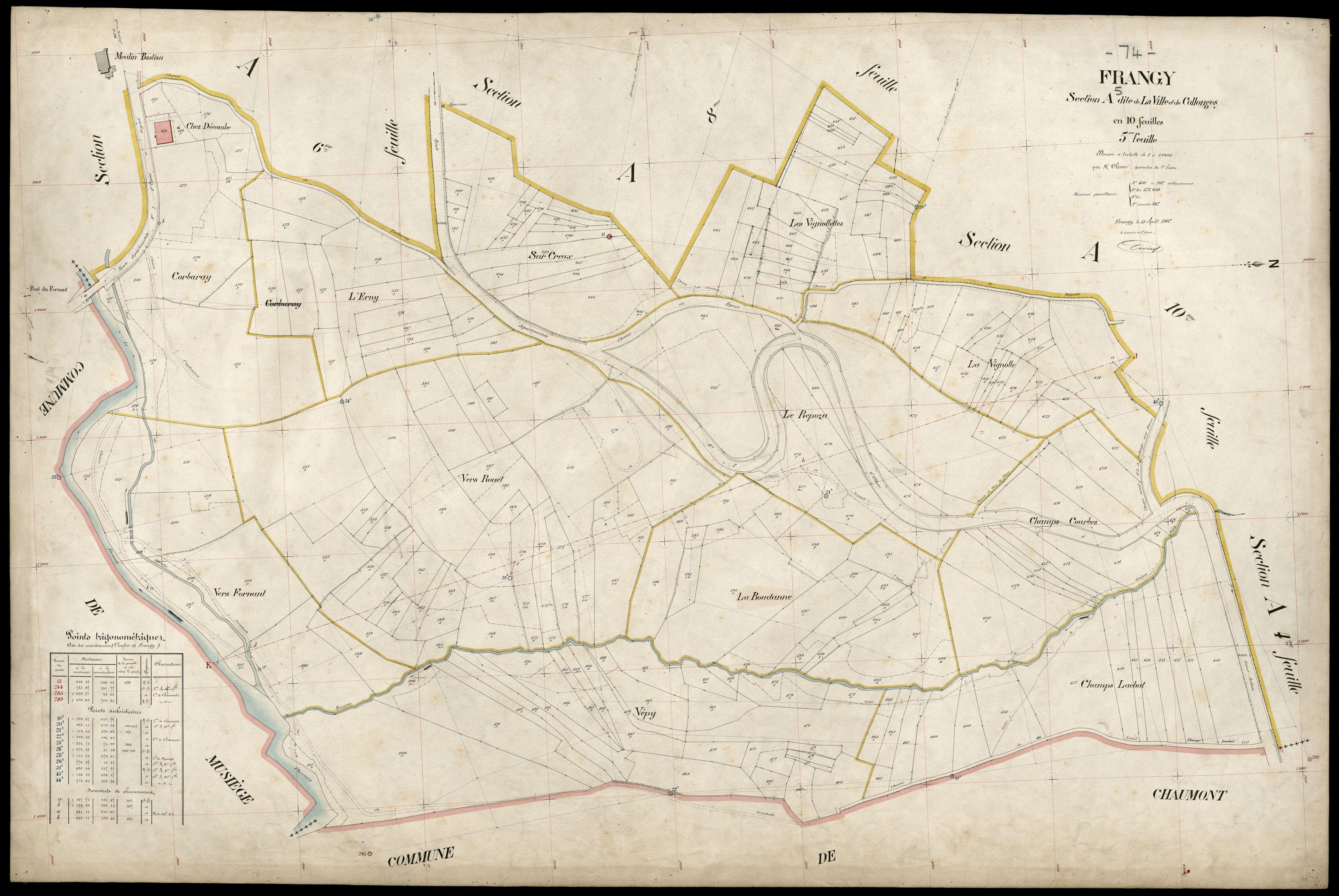 3 P 3 4841 - Feuille n° 6, parcelles n° 703 à 796 - 31 août 1907