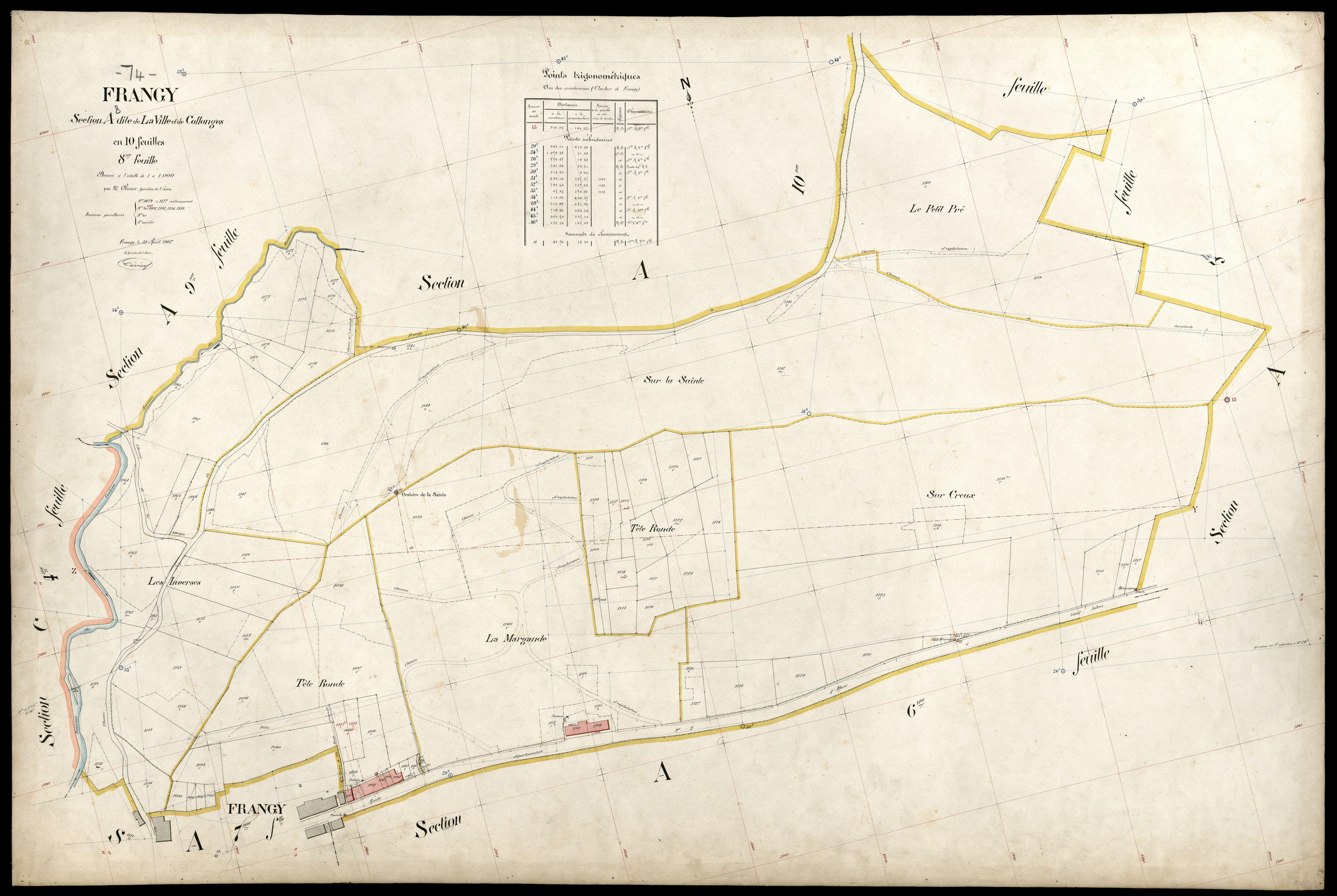 3 P 3 4844 - Feuille n° 9, parcelles n° 1178 à 1447 - 31 août 1907