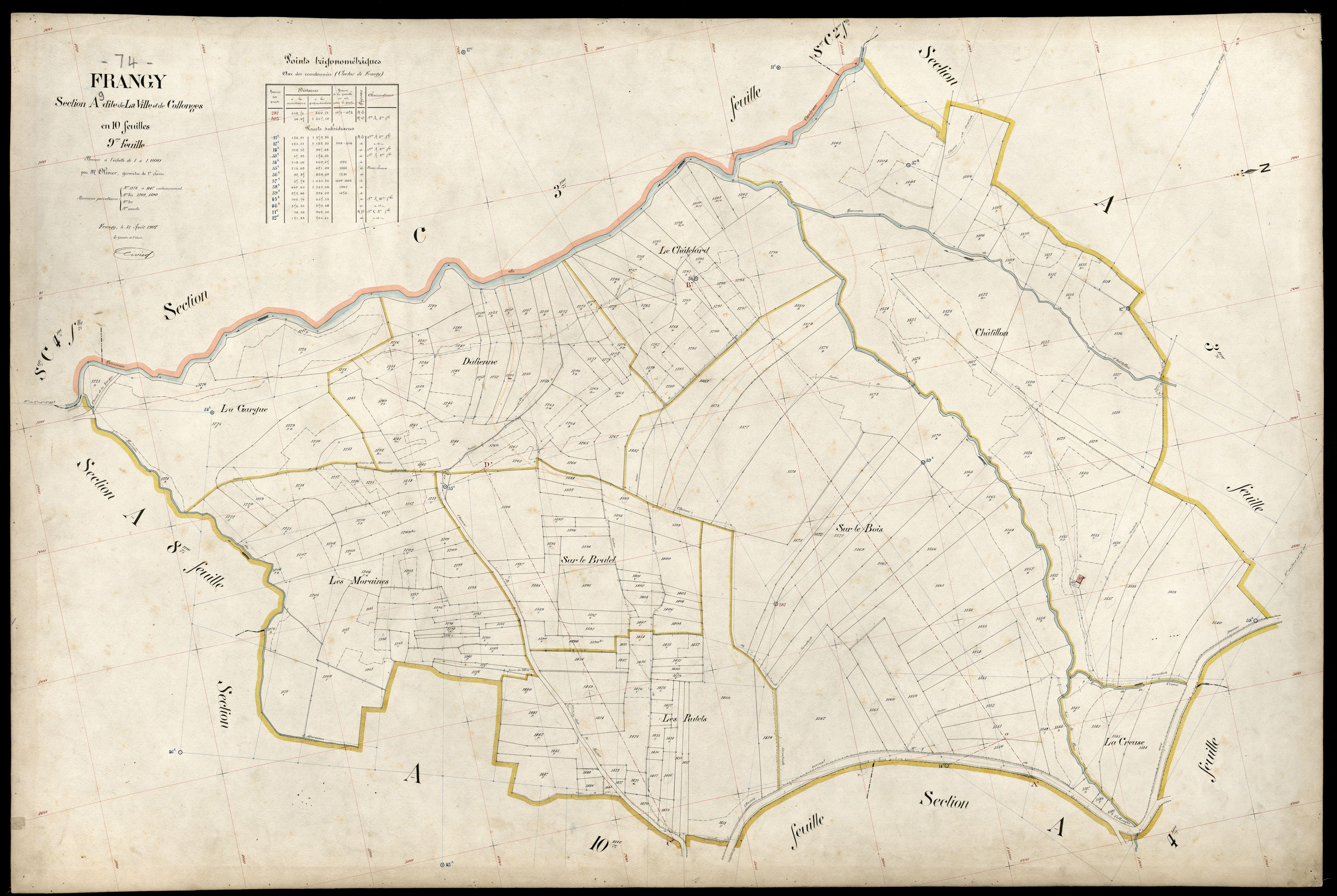 3 P 3 4845 - Feuille n° 10, parcelles n° 1448 à 1749 - 31 août 1907