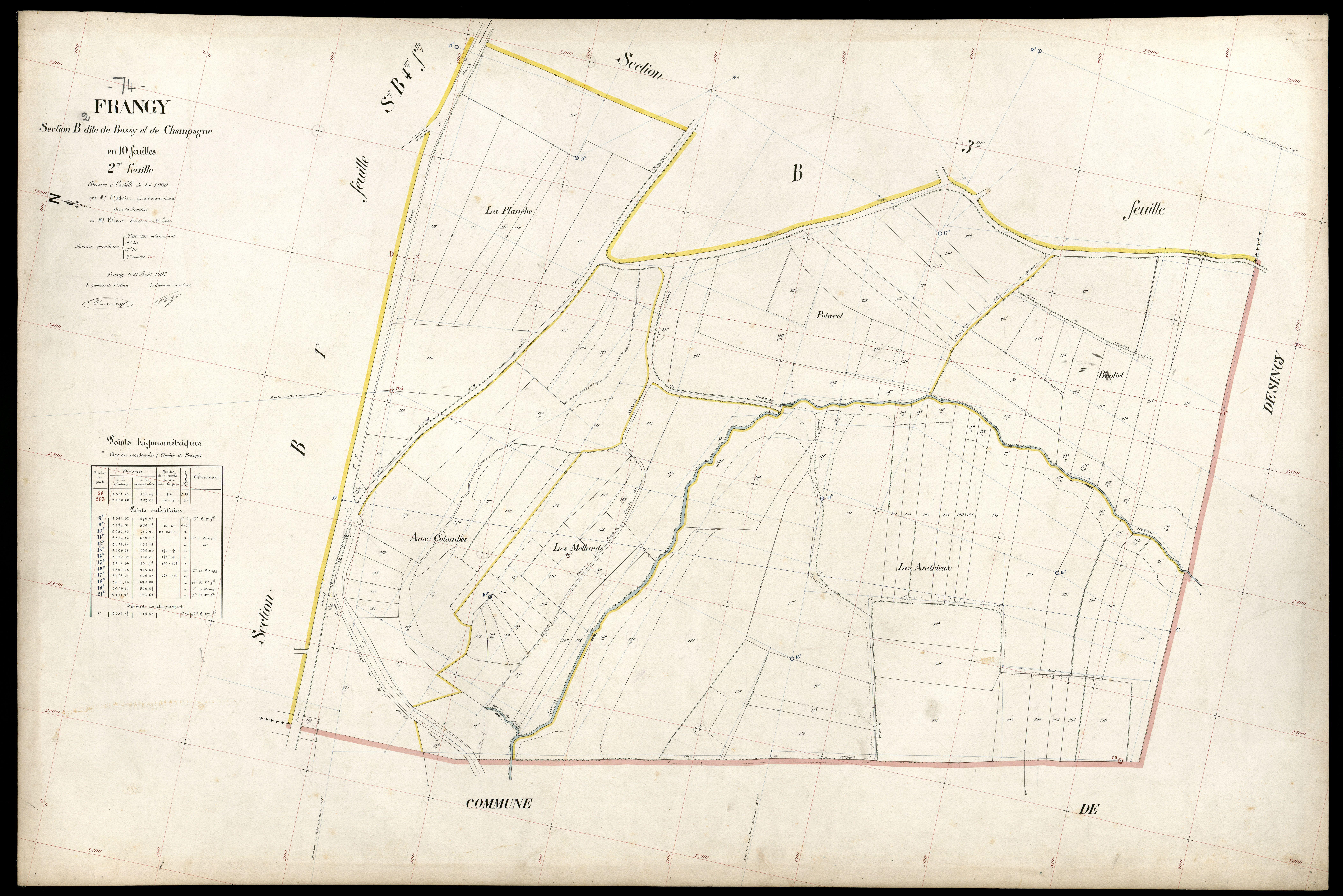 3 P 3 4848 - Feuille n° 3, parcelles n° 243 à 430 - 31 août 1907