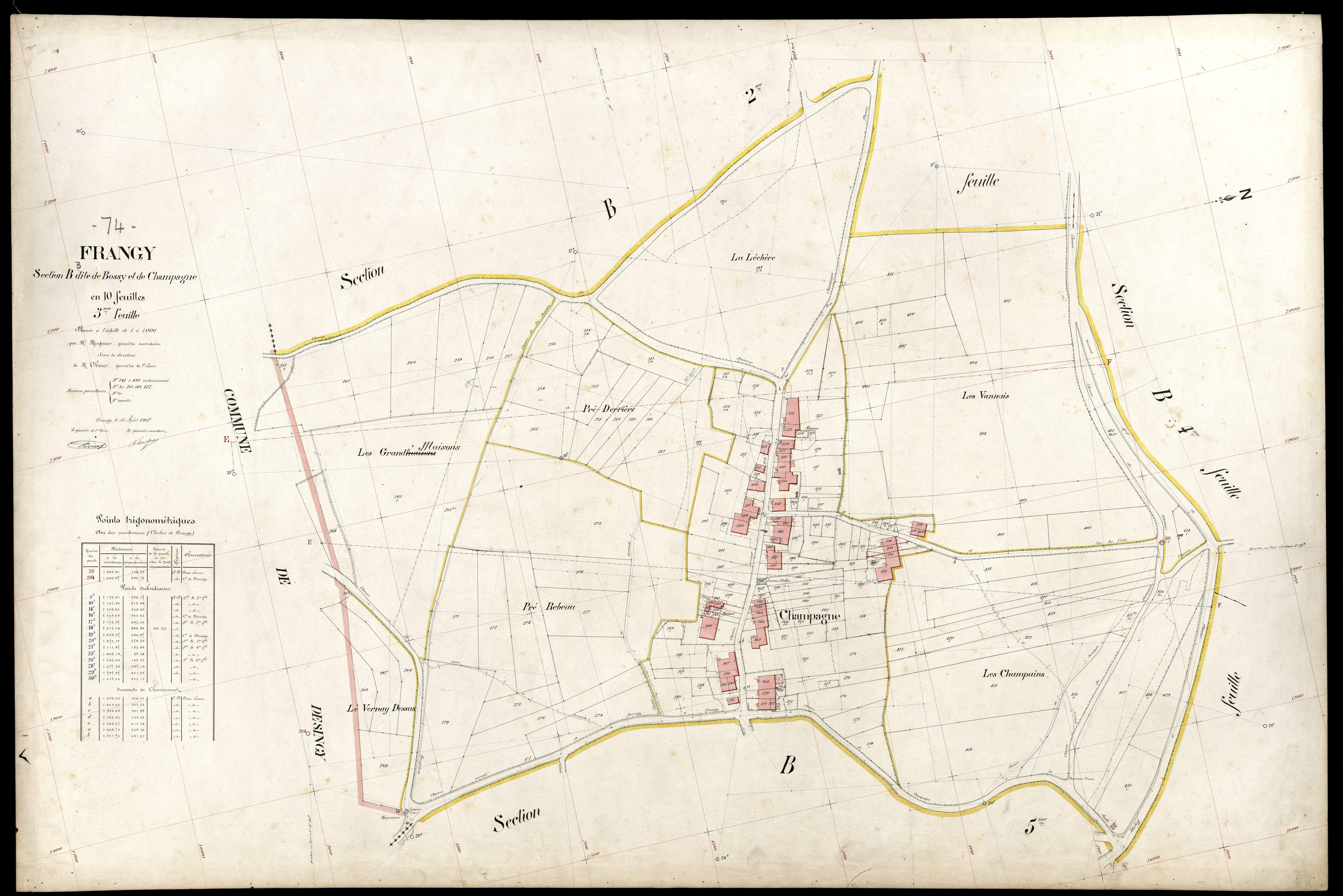 3 P 3 4849 - Feuille n° 4, parcelles n° 431 à 31 - 31 août 1907