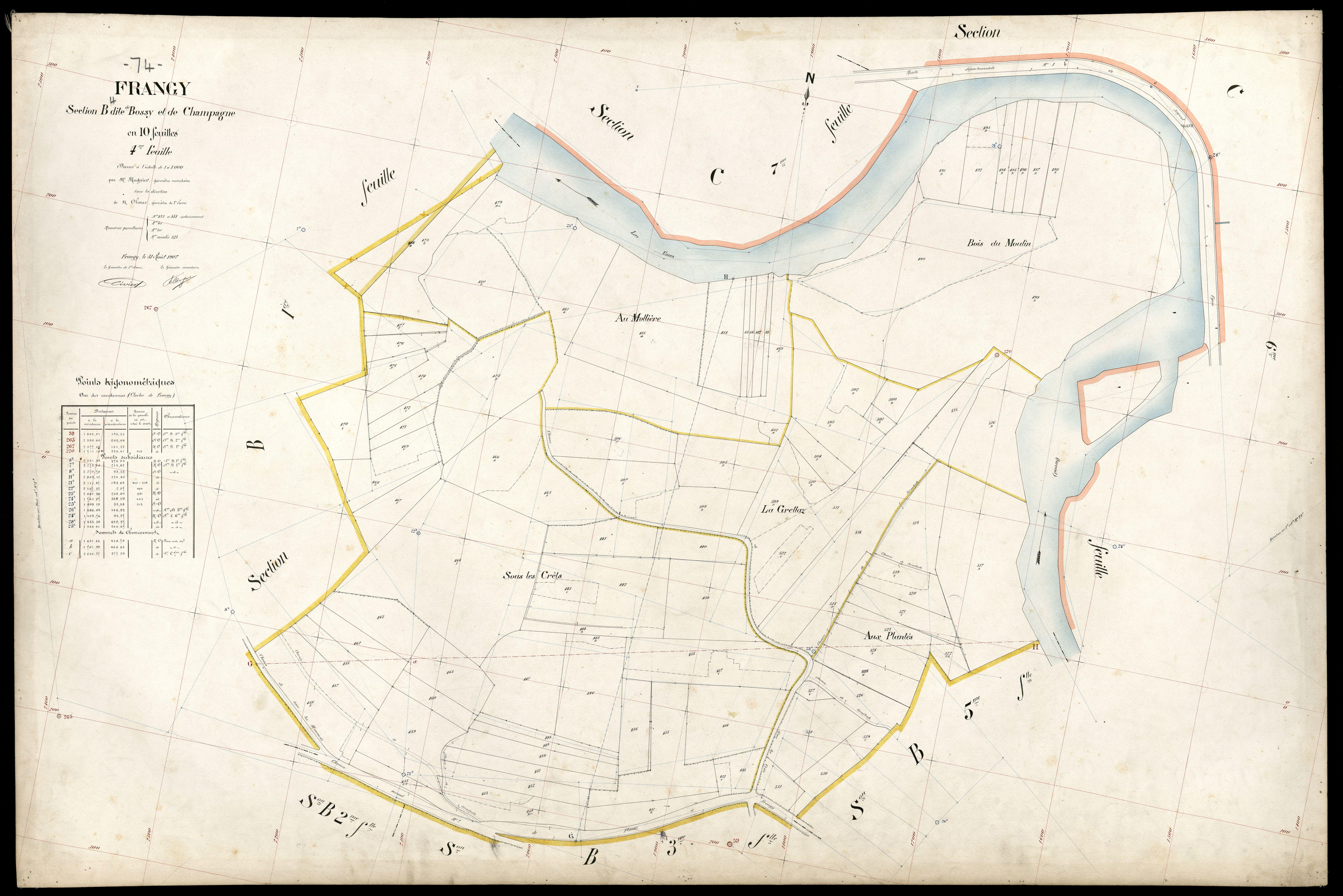 3 P 3 4850 - Feuille n° , parcelles n° 32 à 697 - 31 août 1907