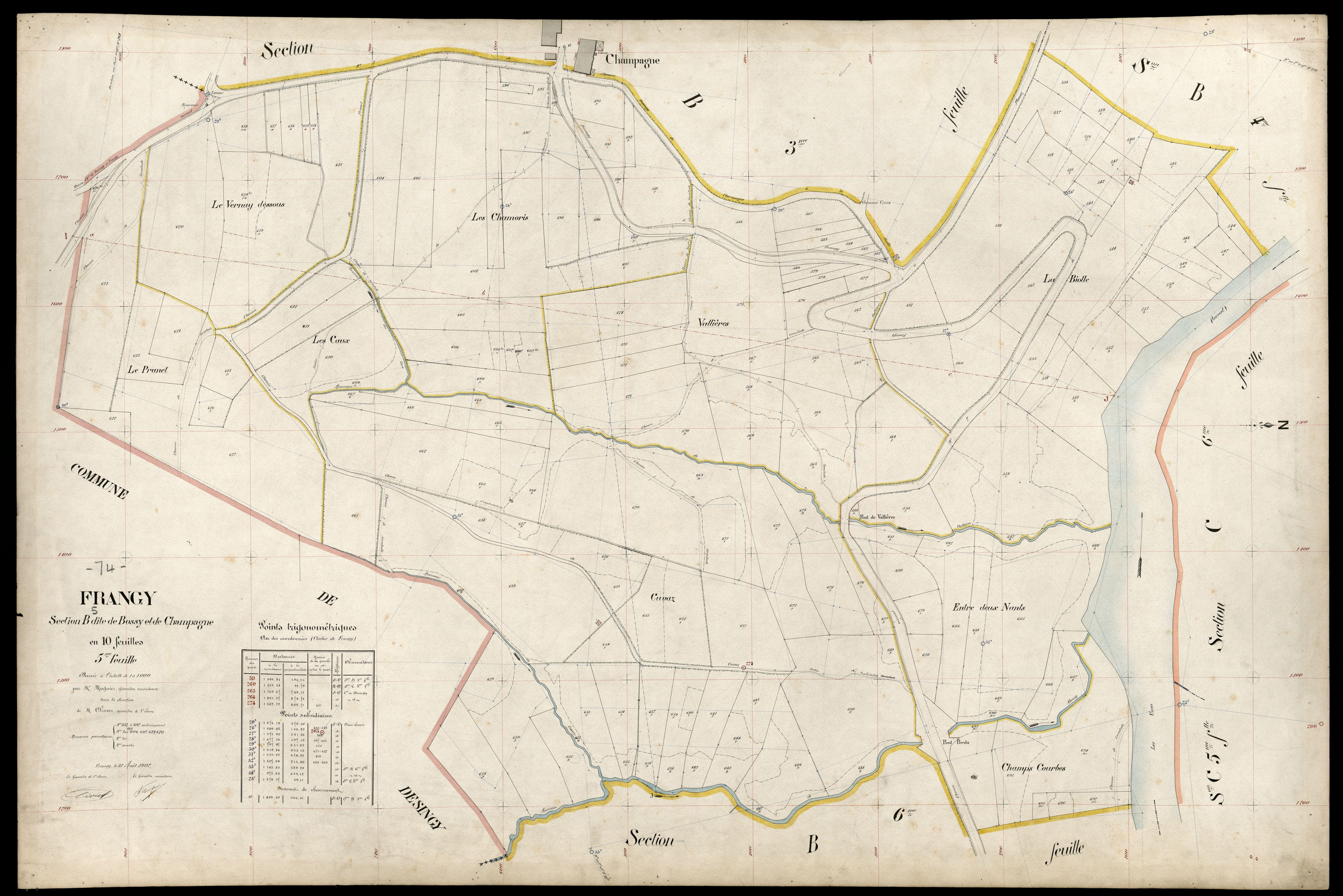 3 P 3 4851 - Feuille n° 6, parcelles n° 698 à 862 - 31 août 1907