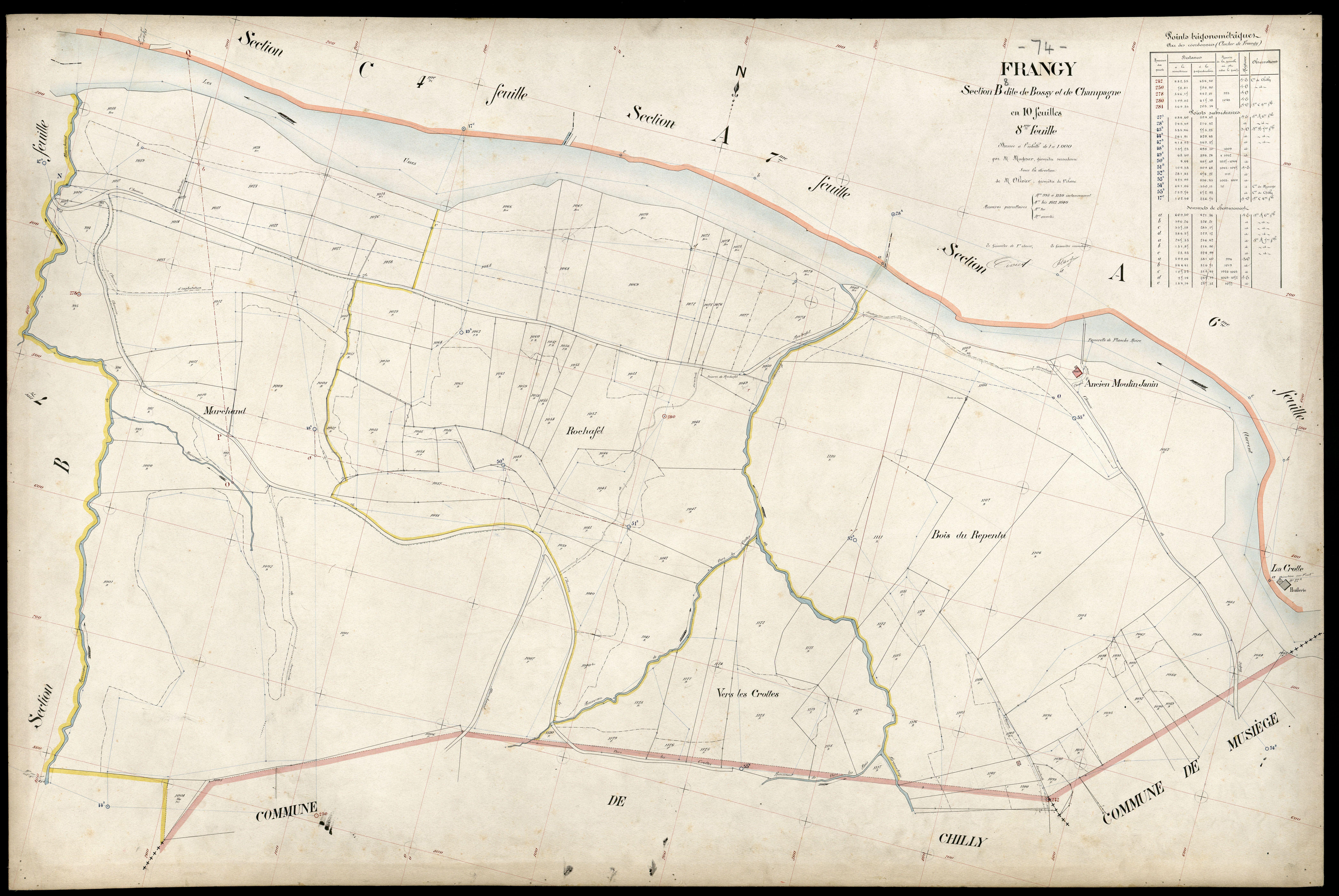 3 P 3 4854 - Feuille n° 9, parcelles n° 1131 à 1370 - 31 août 1907