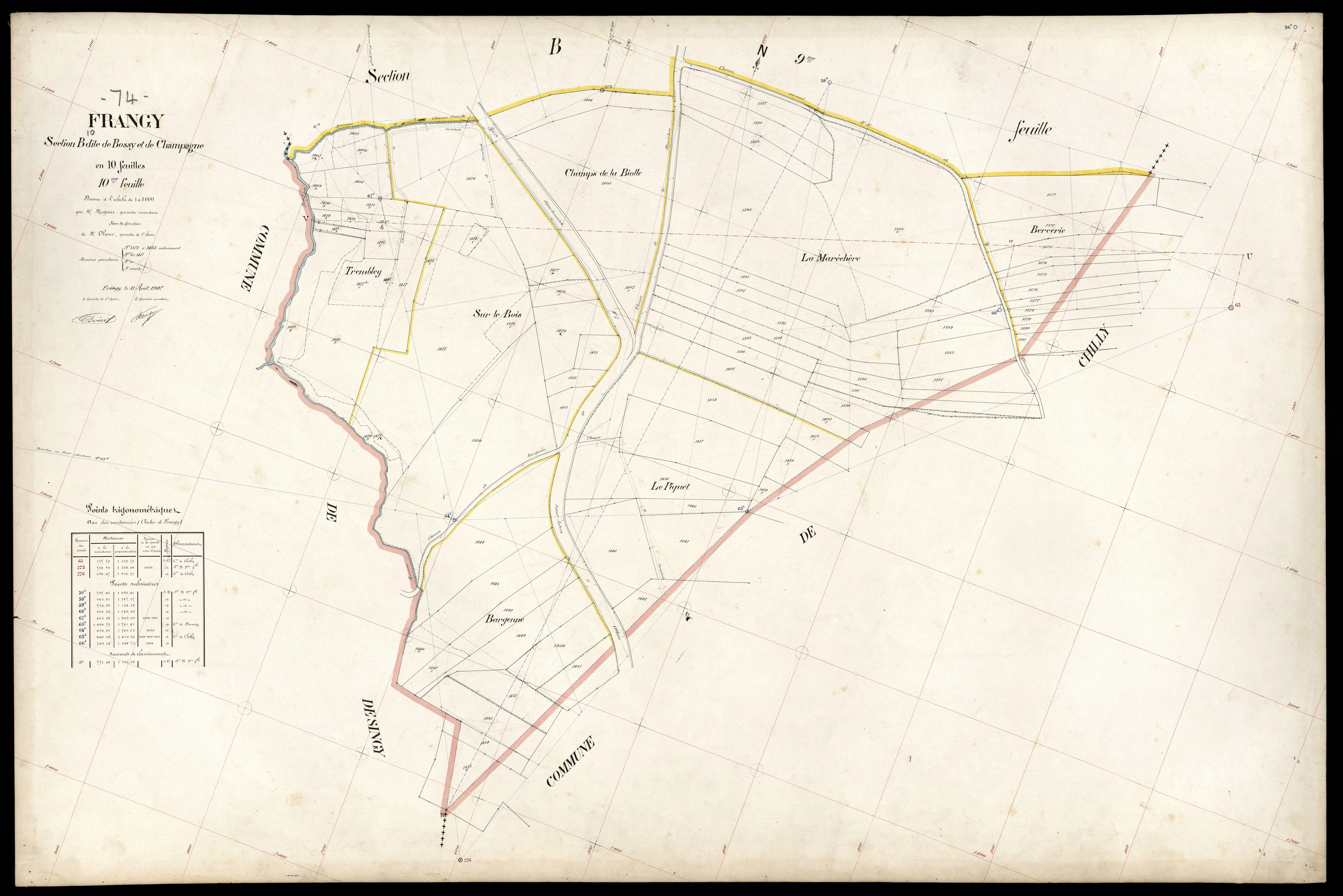Section C : la Ville et Moisy - 1907