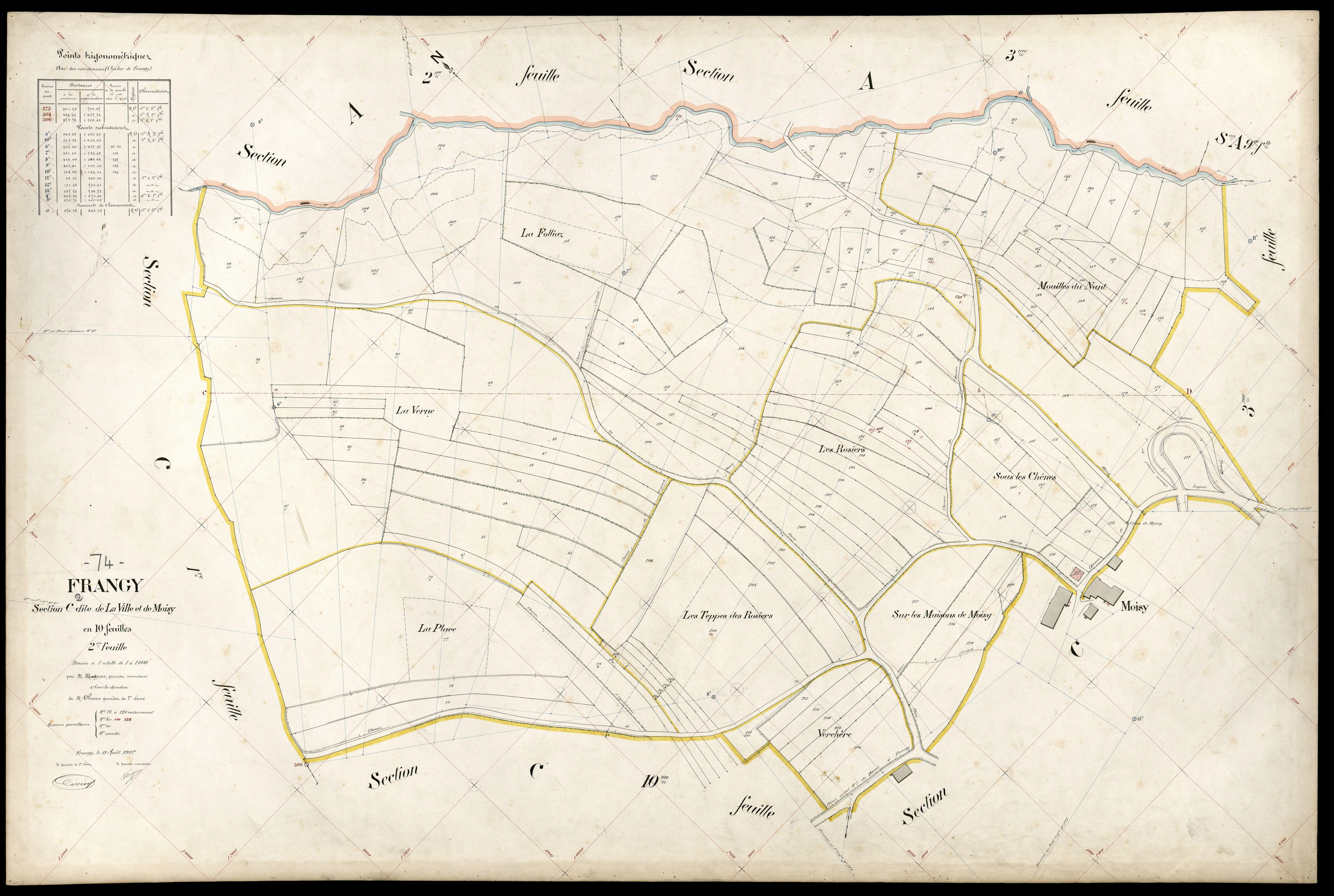 3 P 3 4858 - Feuille n° 3, parcelles n° 221 à 476 - 31 août 1907