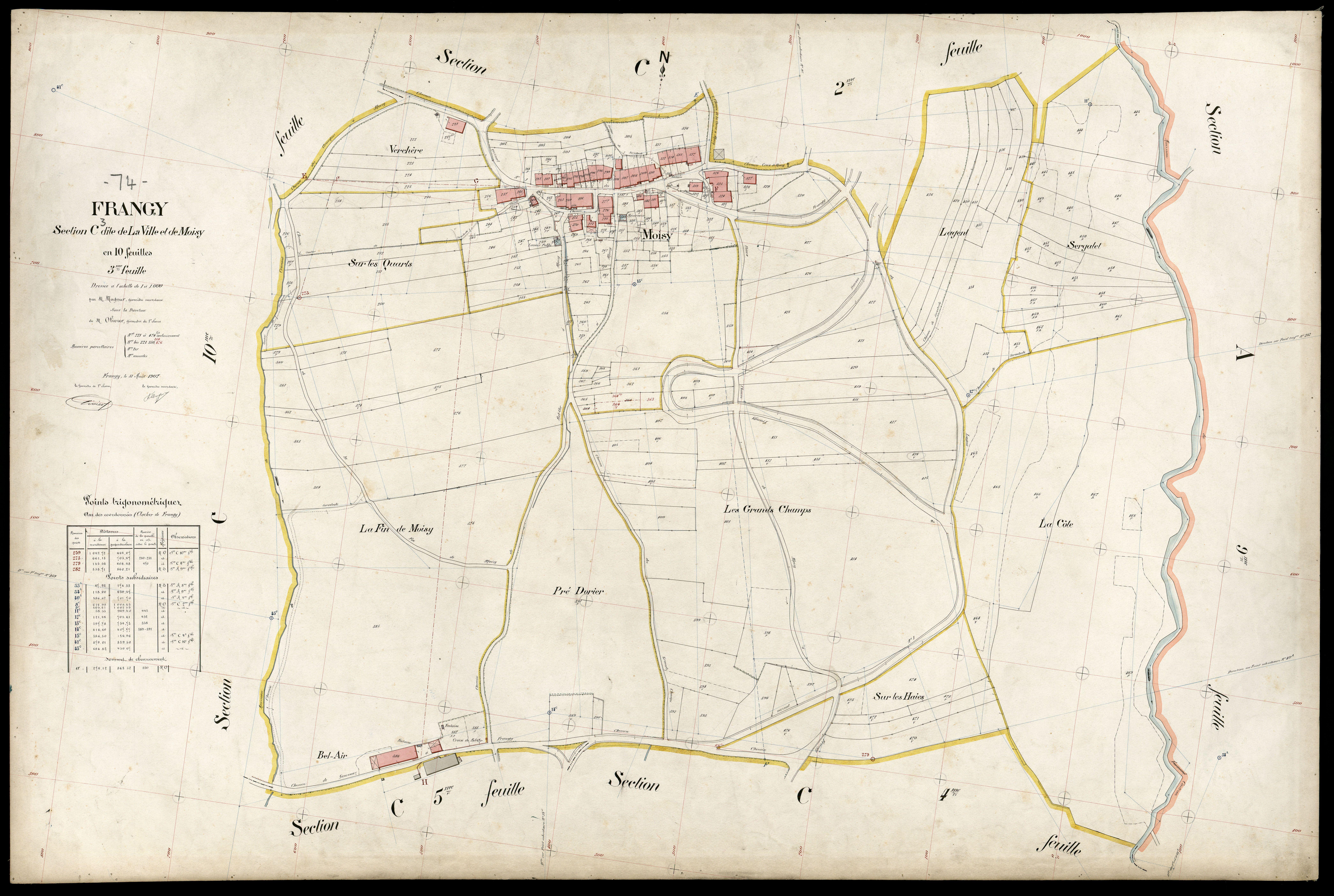 3 P 3 4859 - Feuille n° 4, parcelles n° 477 à 730 - 31 août 1907