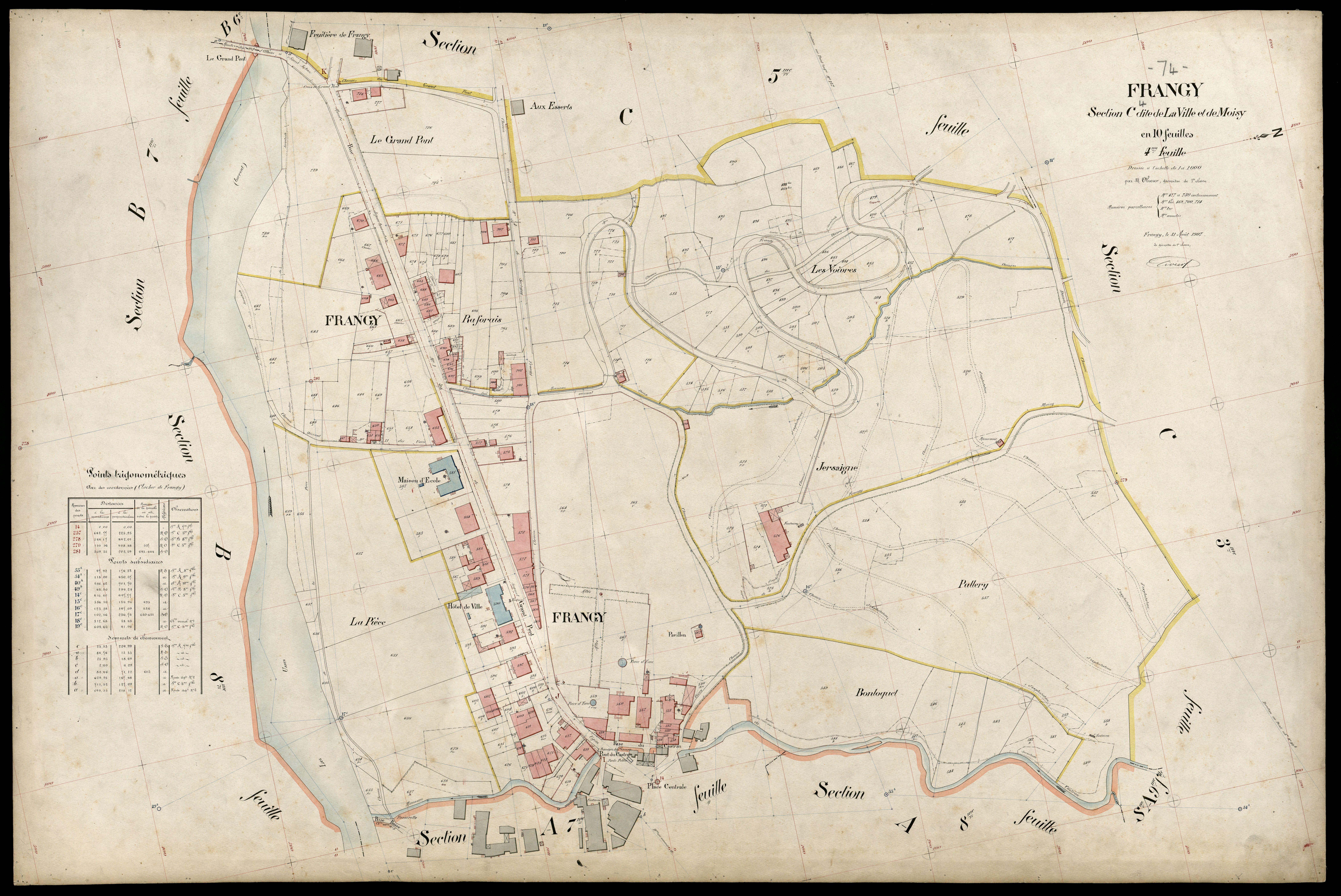3 P 3 4860 - Feuille n° , parcelles n° 731 à 901 - 31 août 1907