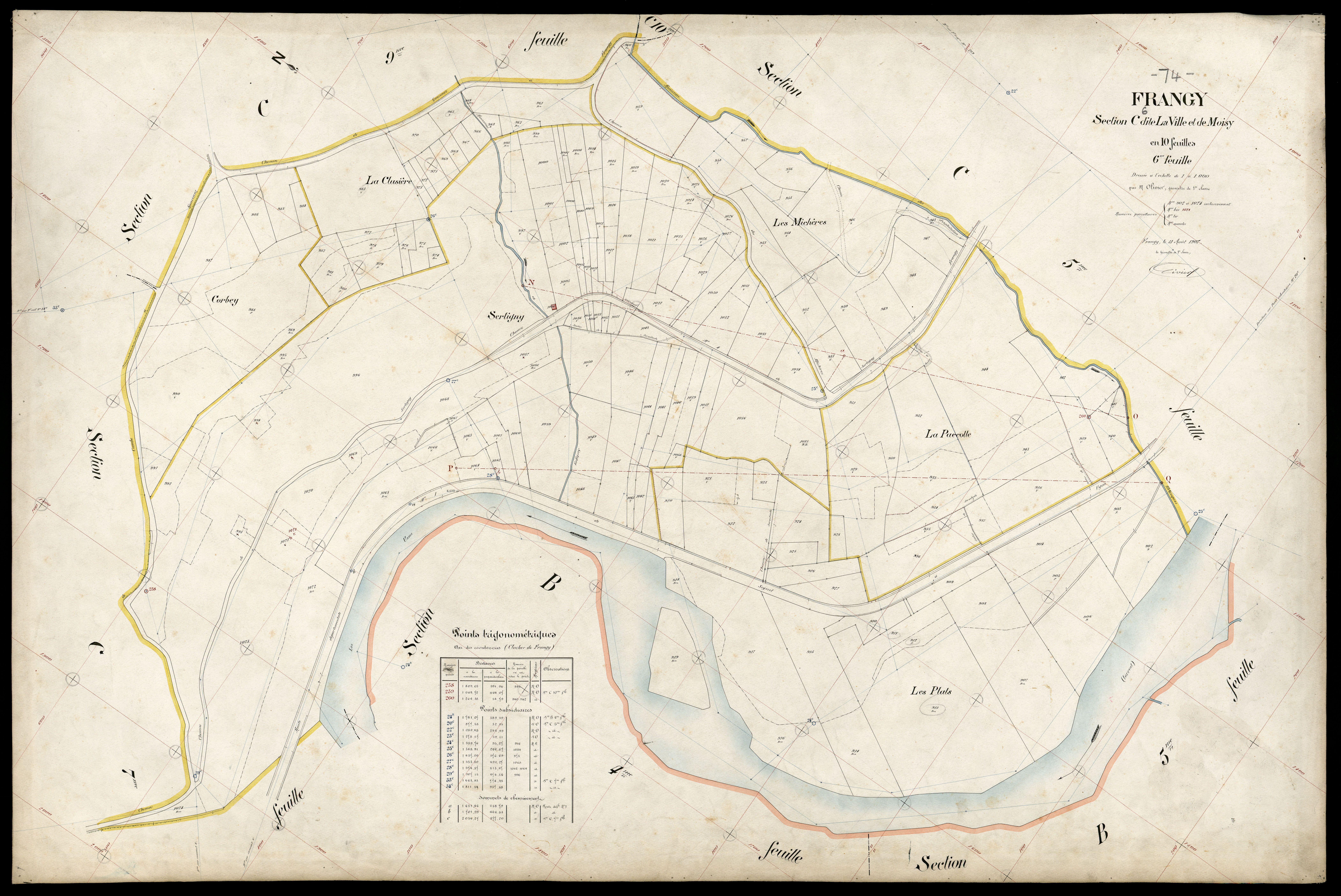 3 P 3 4862 - Feuille n° 7, parcelles n° 107 à 116 - 31 août 1907
