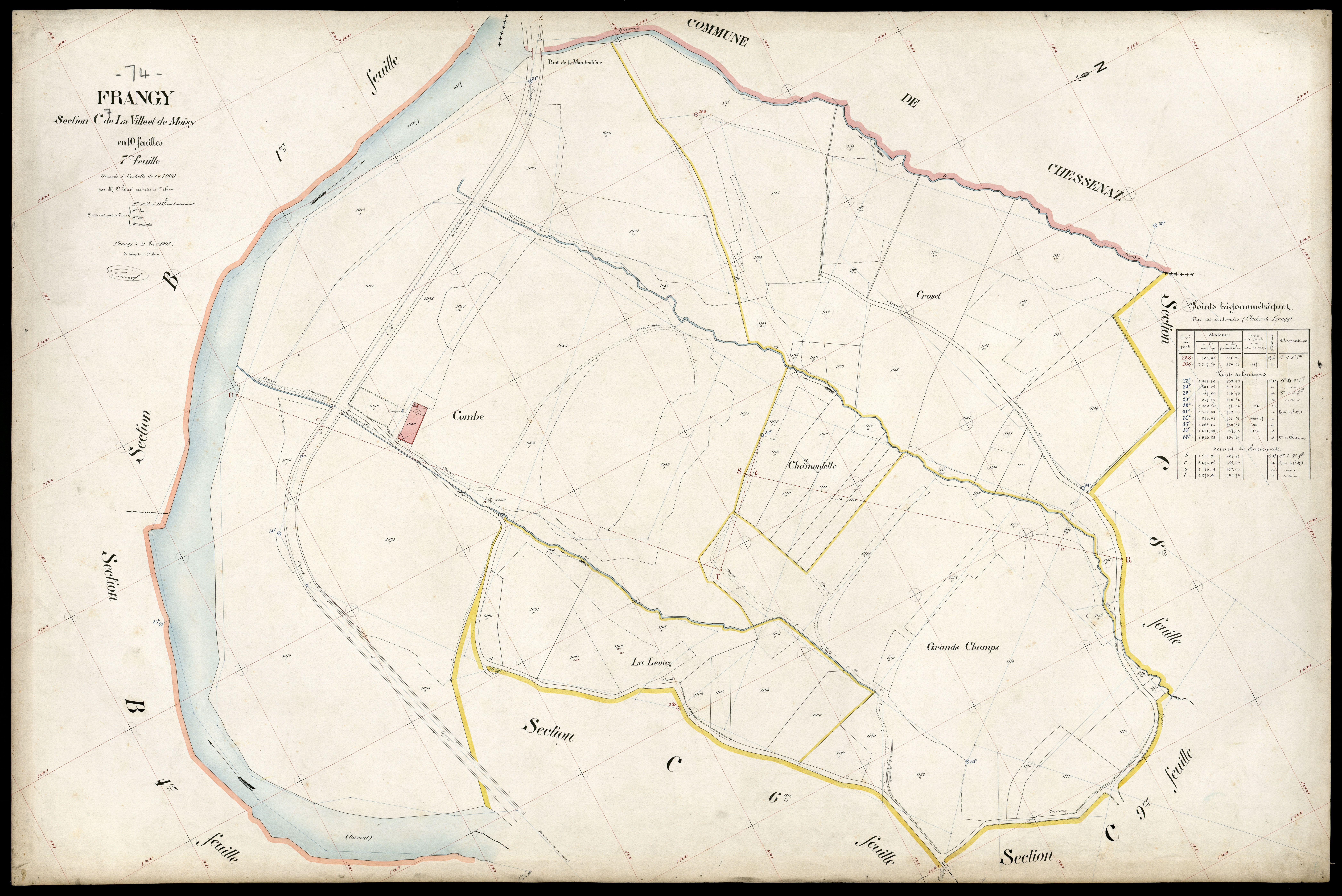 3 P 3 4863 - Feuille n° 8, parcelles n° 117 à 1276 - 31 août 1907