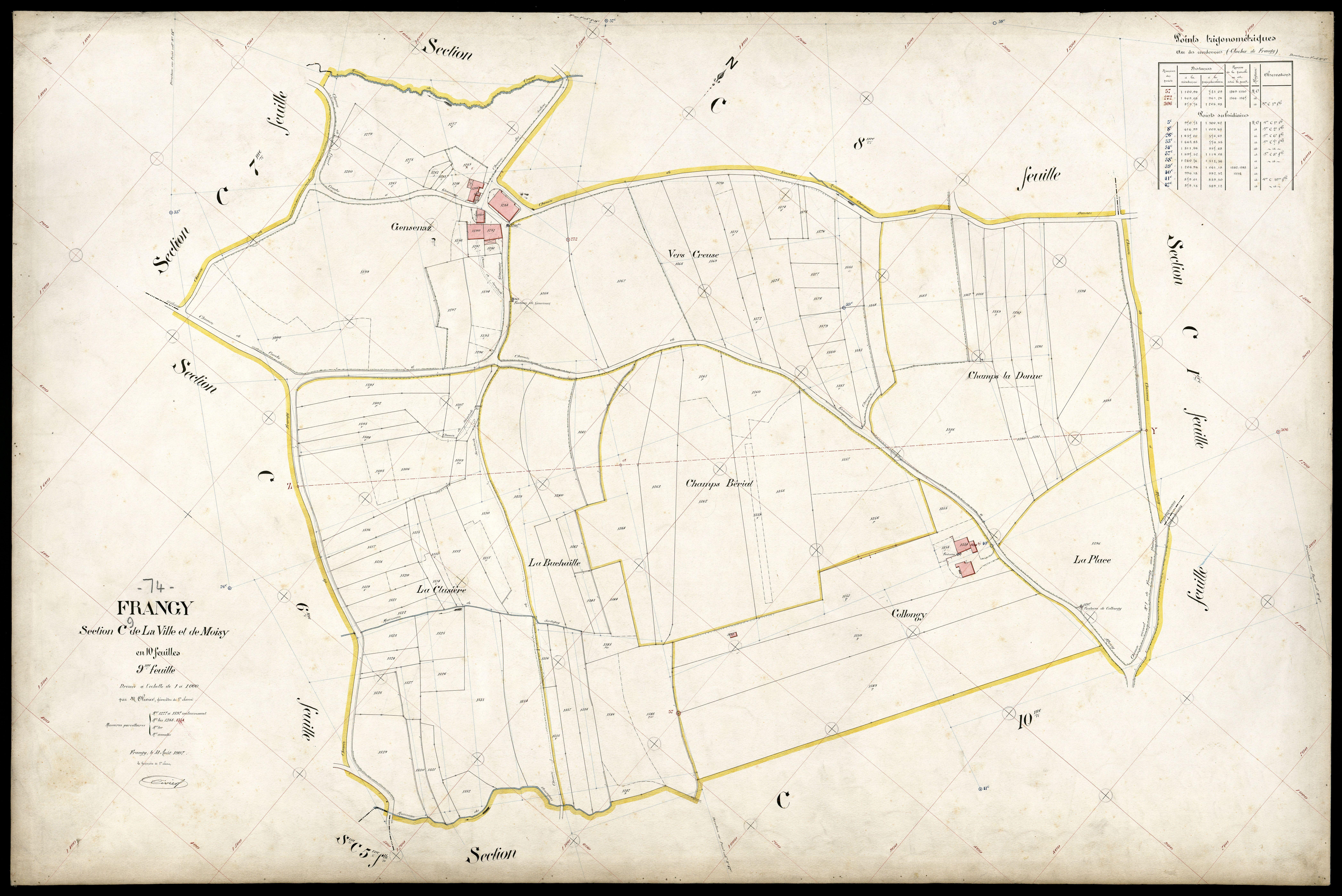 3 P 3 4865 - Feuille n° 10, parcelles n° 1398 à 121 - 31 août 1907