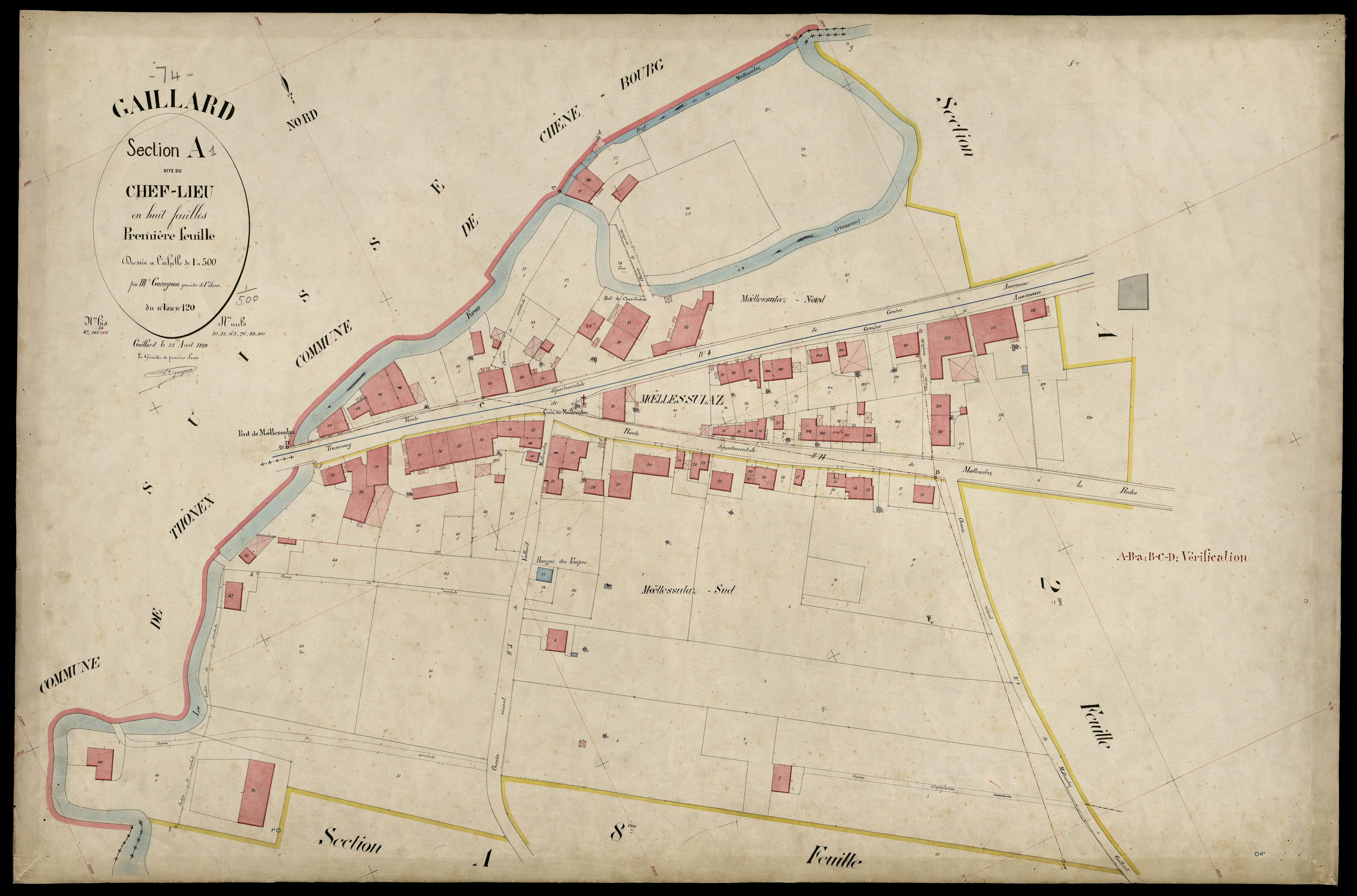 3 P 3 4886 - Feuille n° 2, parcelles n° 121 à 282 - 25 avril 1899